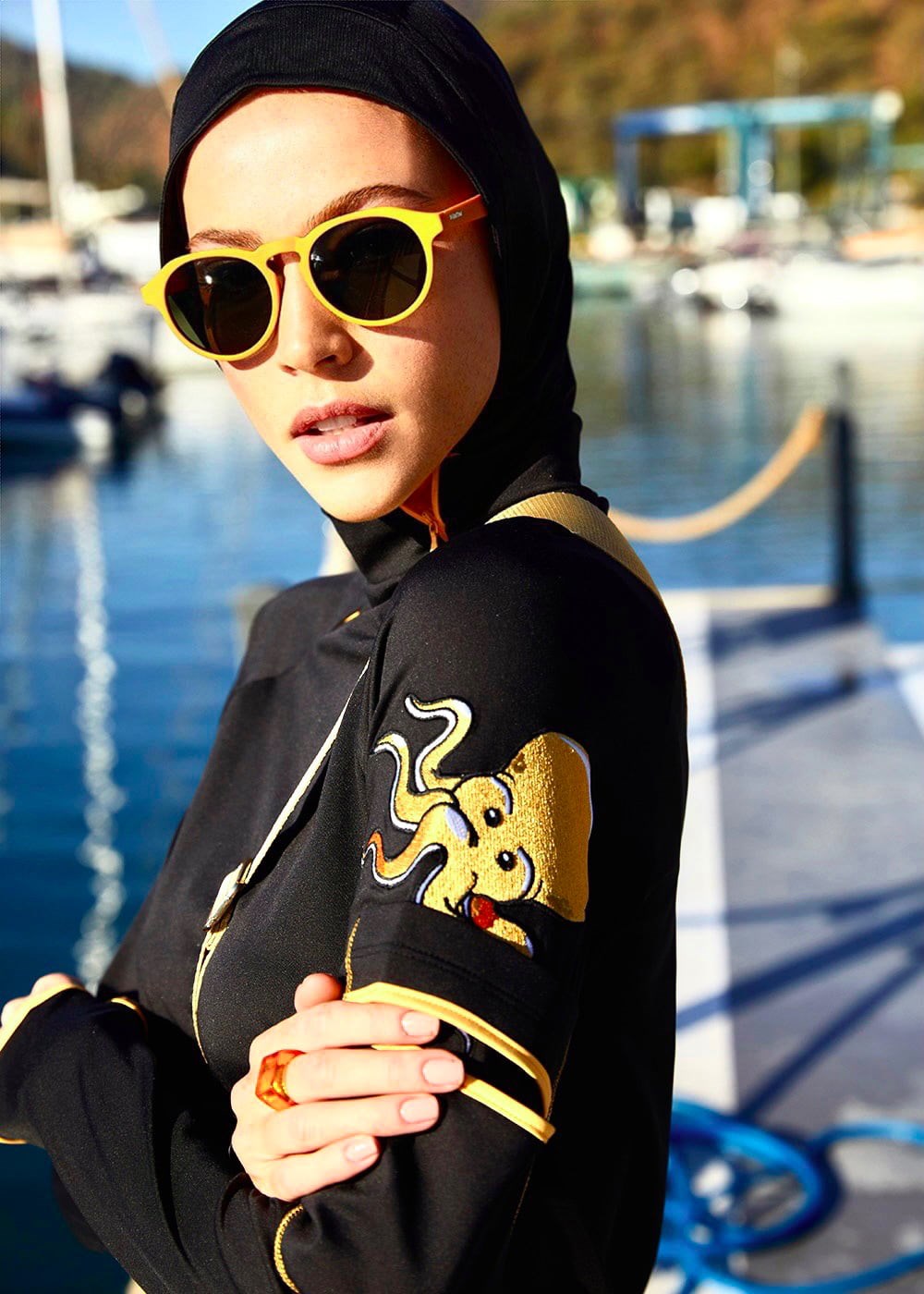 Mayovera Ahtapot Nakışlı Tasarım Tesettür Mayo Takım Remsa Mayo