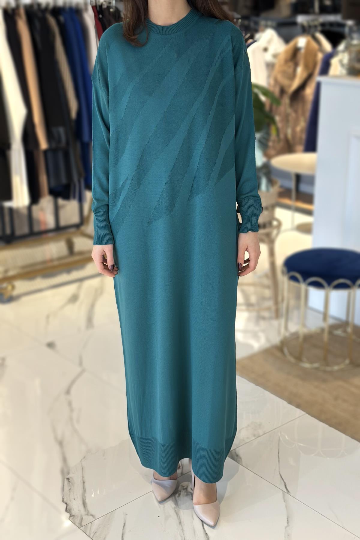 Merserize Uzun Elbise 35021 Mint