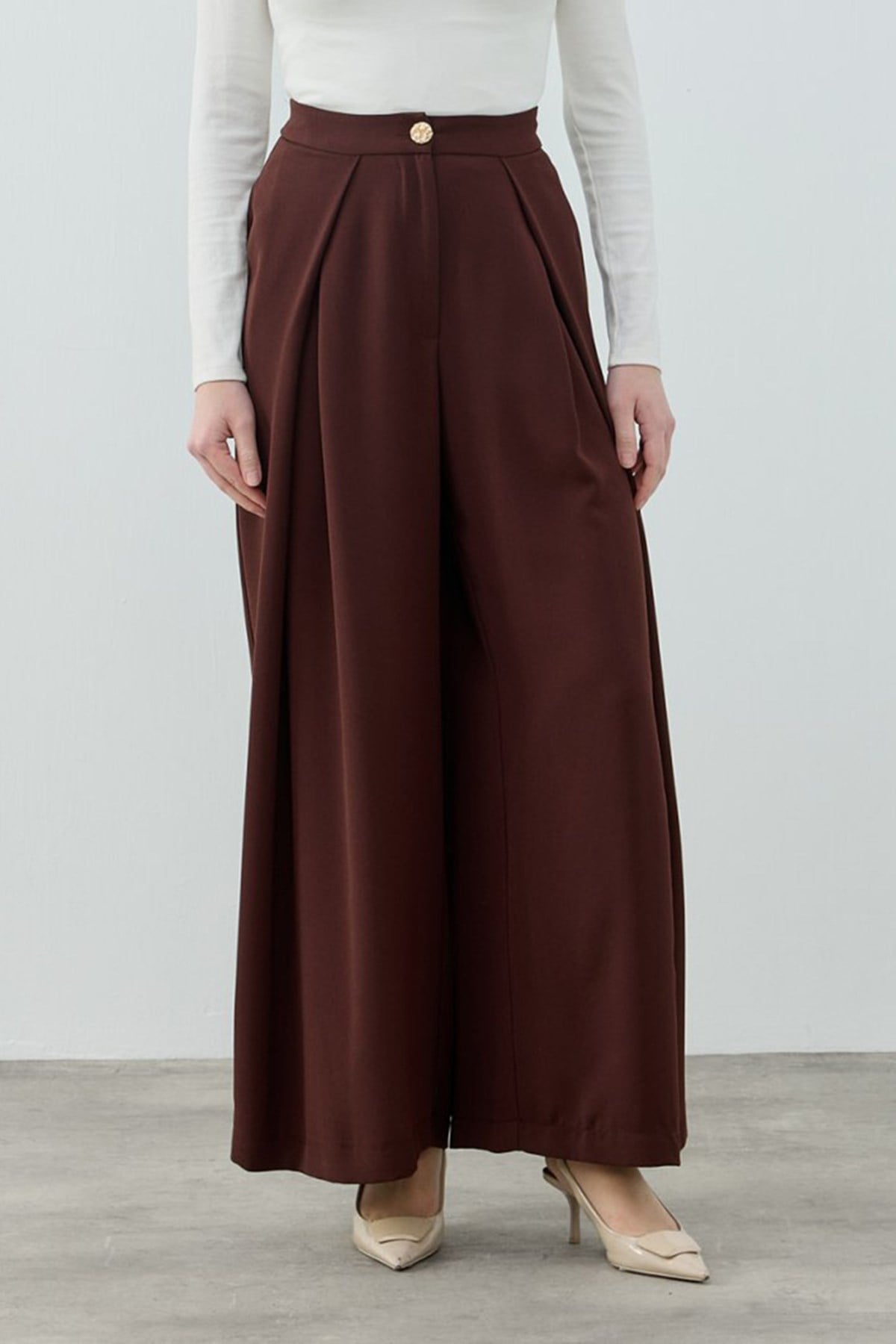Merwish Dixi Krep Pantolon 1652 Acı Kahve