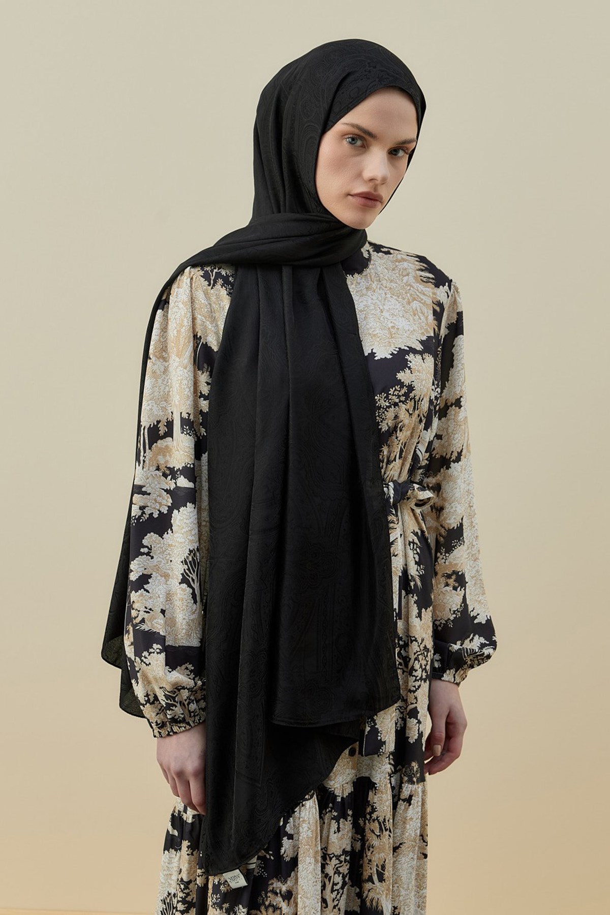 Merwish İconic kadın Şal 2605 Siyah