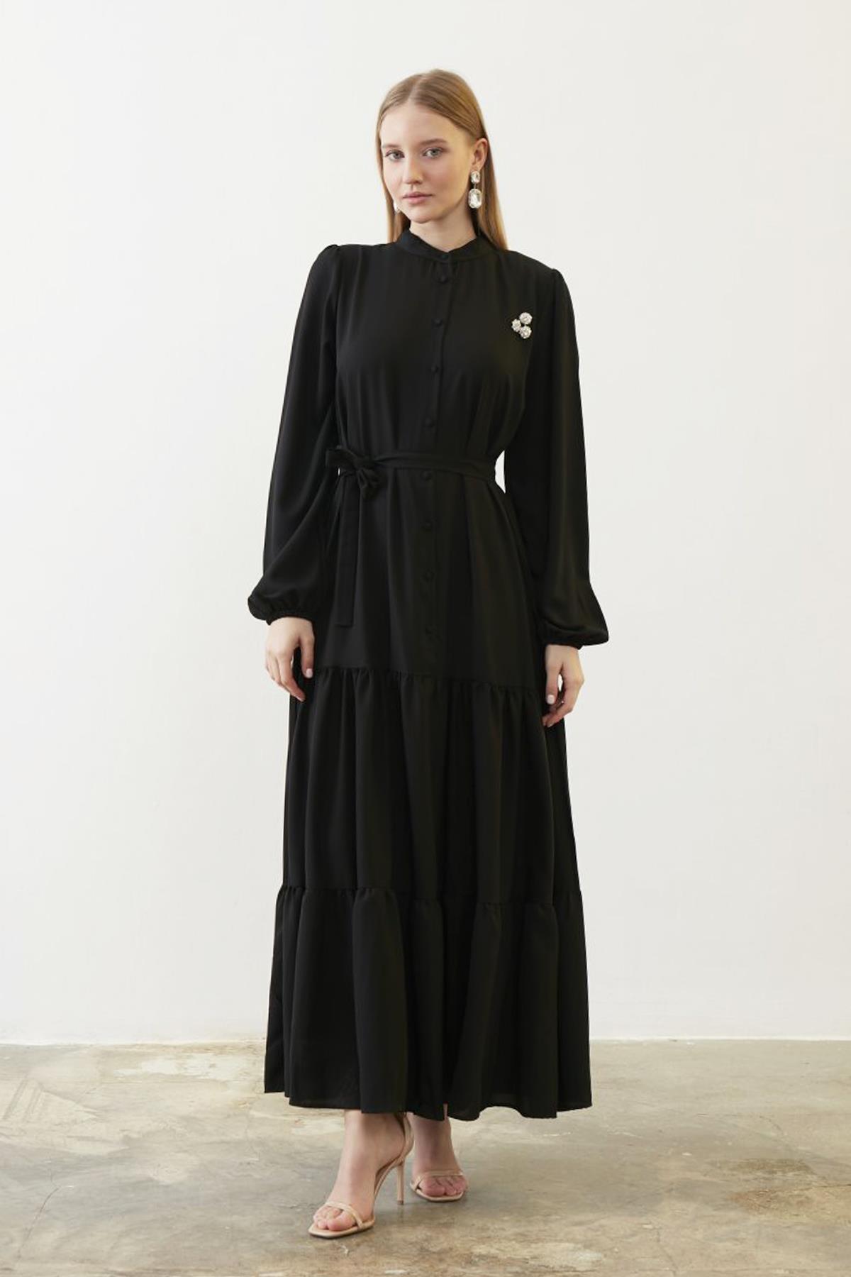 Merwish Lady Desenli Elbise 1334