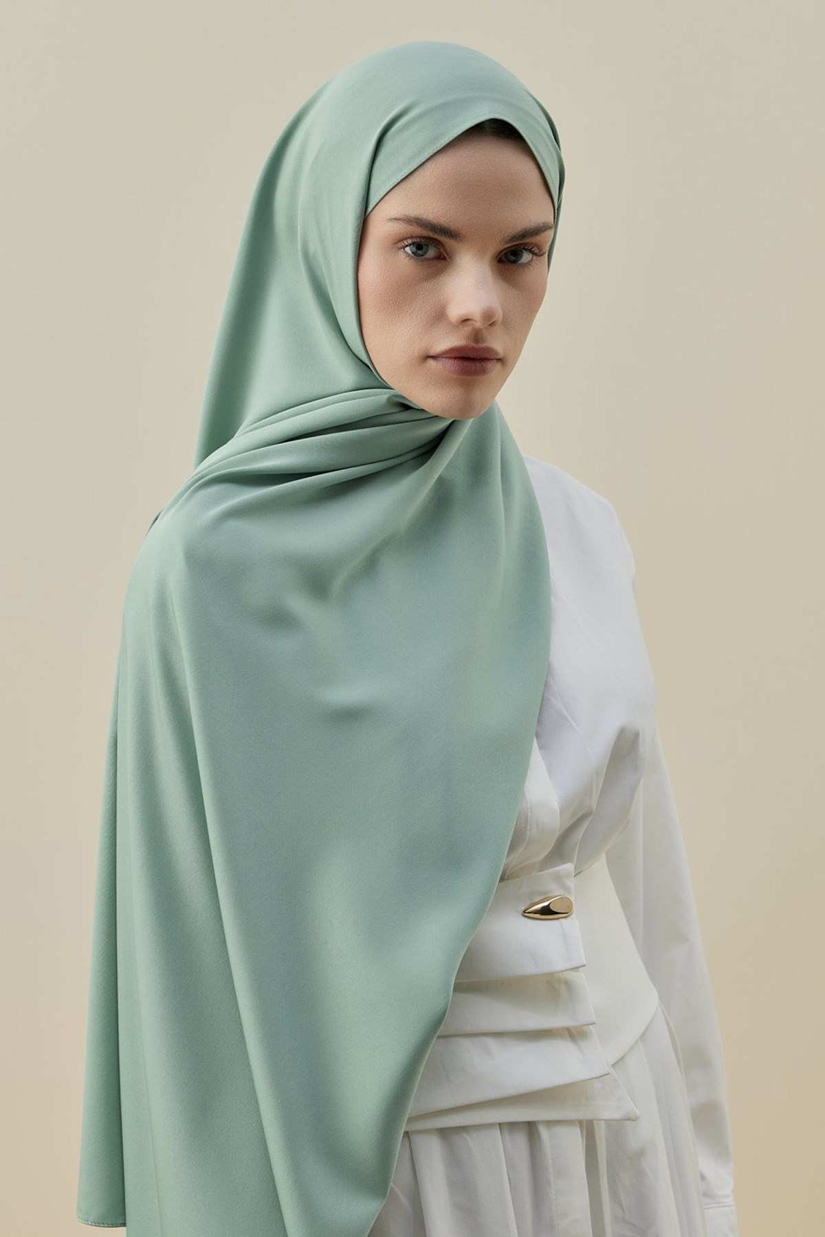 Merwish Vintage Kadın Şal 2616 Mint Yeşil