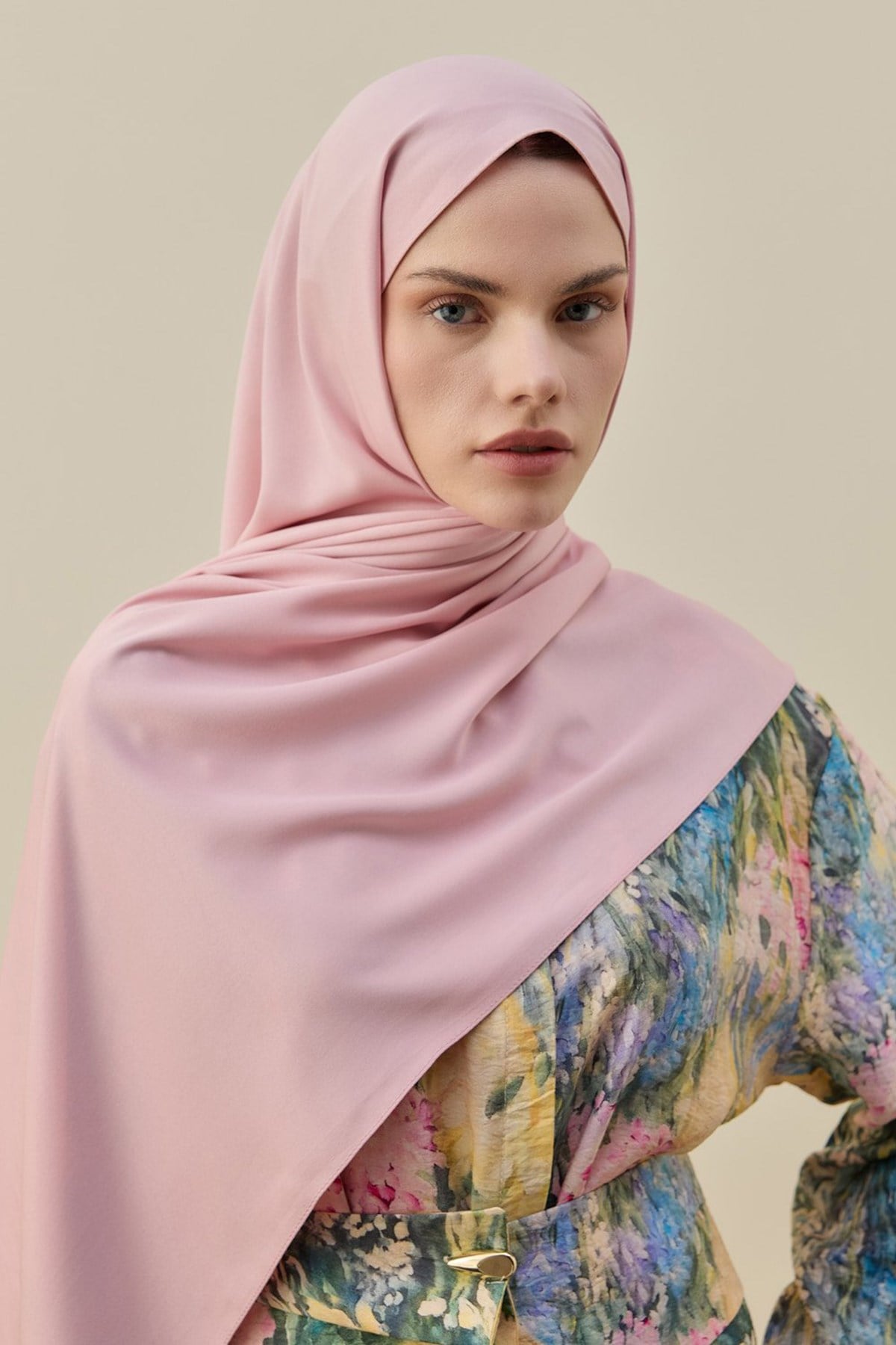Merwish Vintage Kadın Şal 2616 Pudra