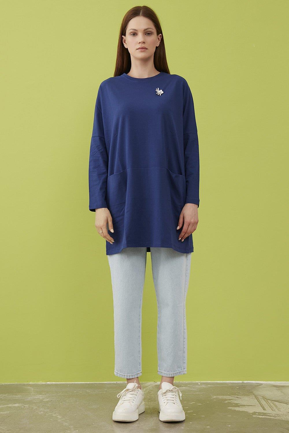 Merwishop Broş Cepli Tunik İndigo