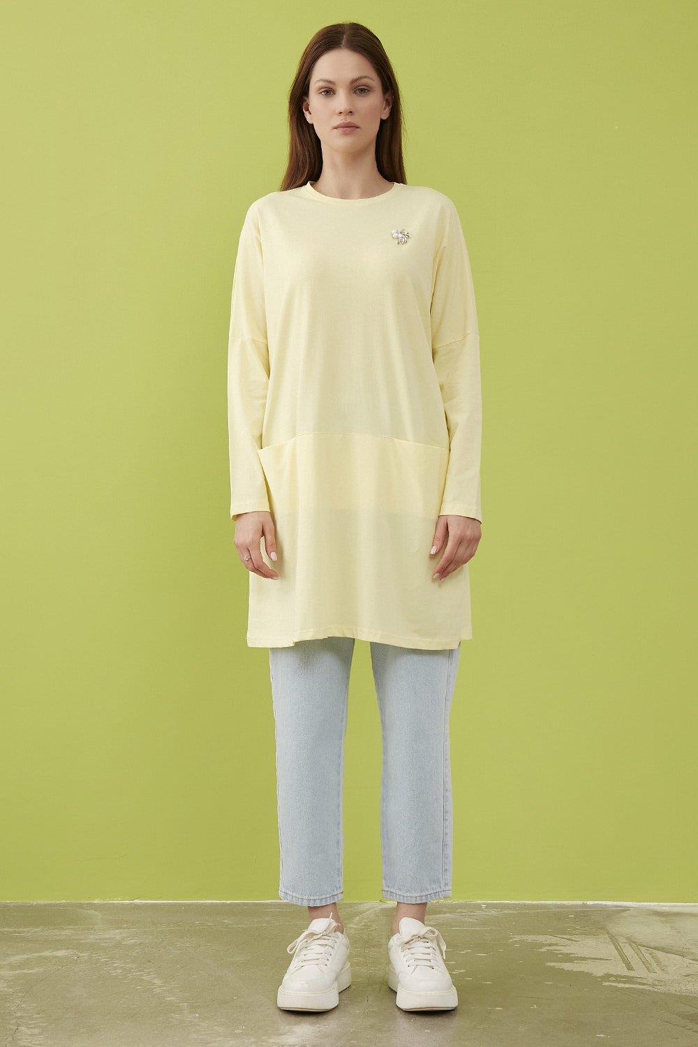 Merwishop Broş Cepli Tunik Sarı