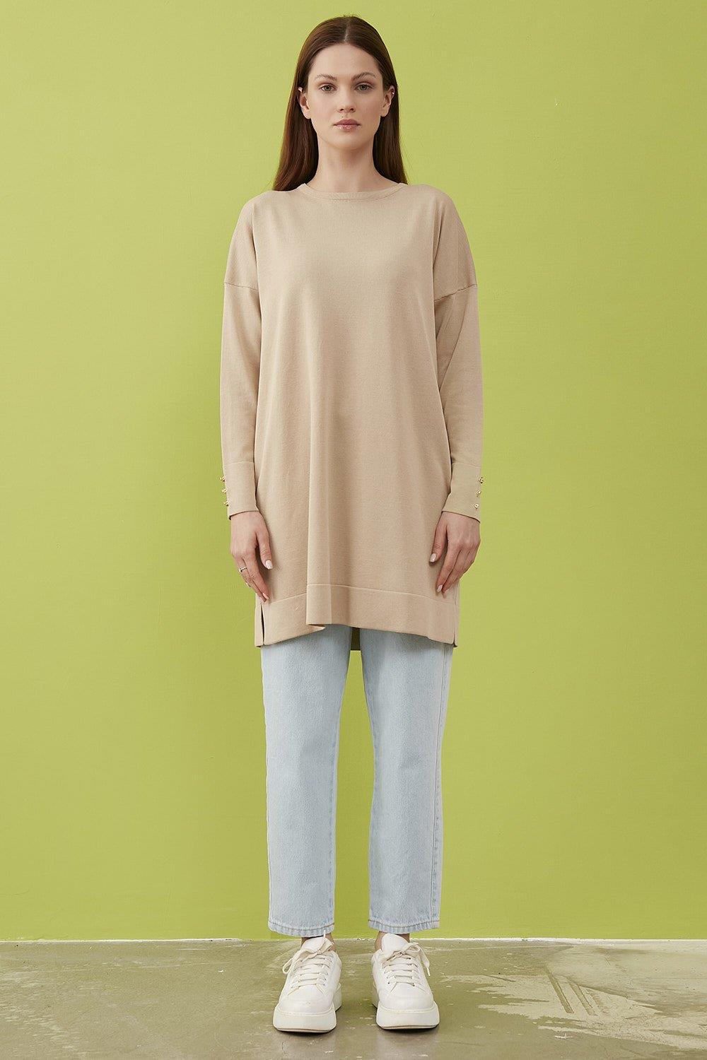 Merwishop Simli Triko Tunik Camel