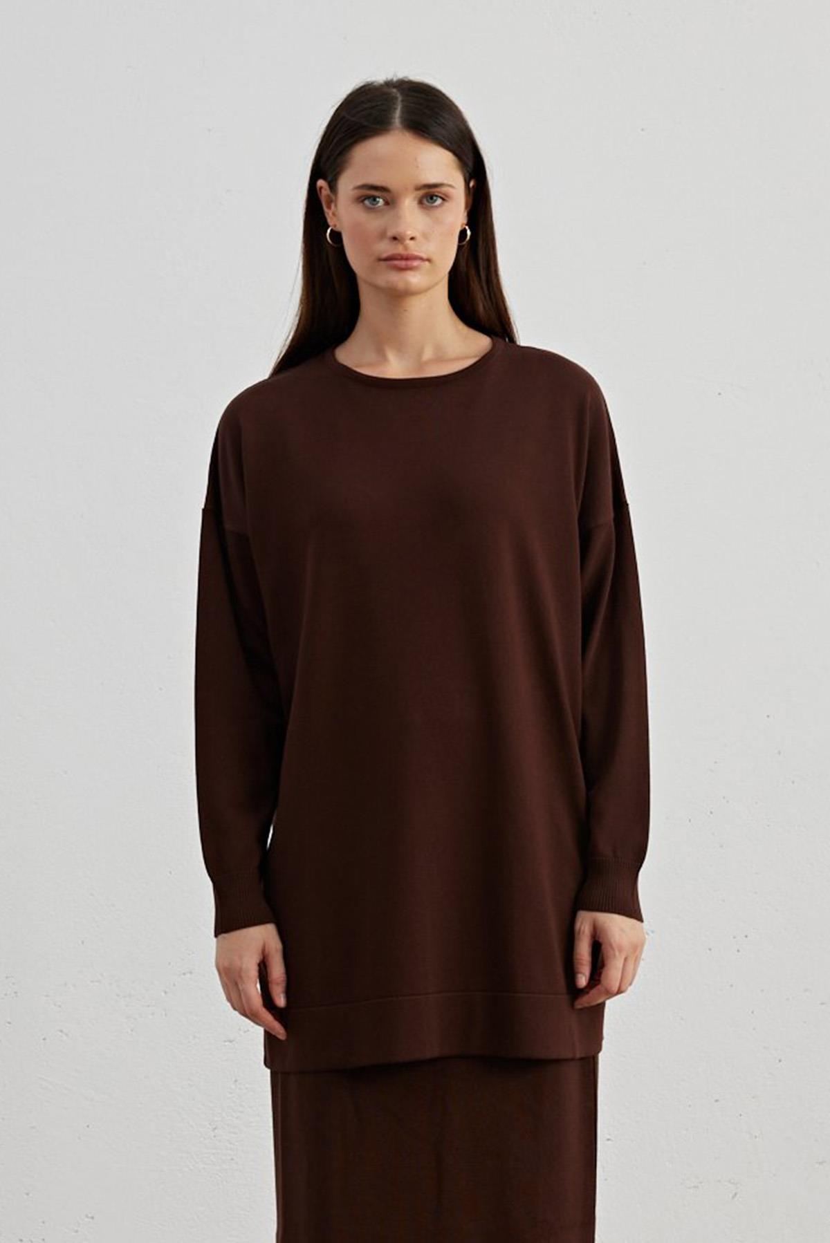 Mila Triko Tunik 701 Kahverengi