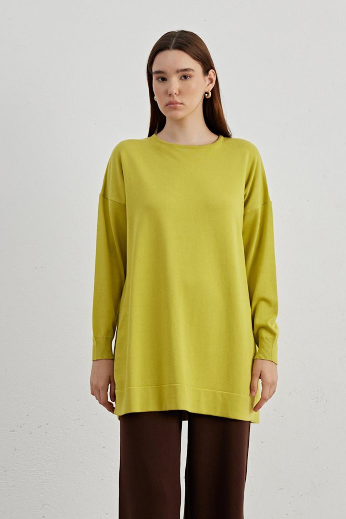 Mila Triko Tunik 701 Sarı Asit