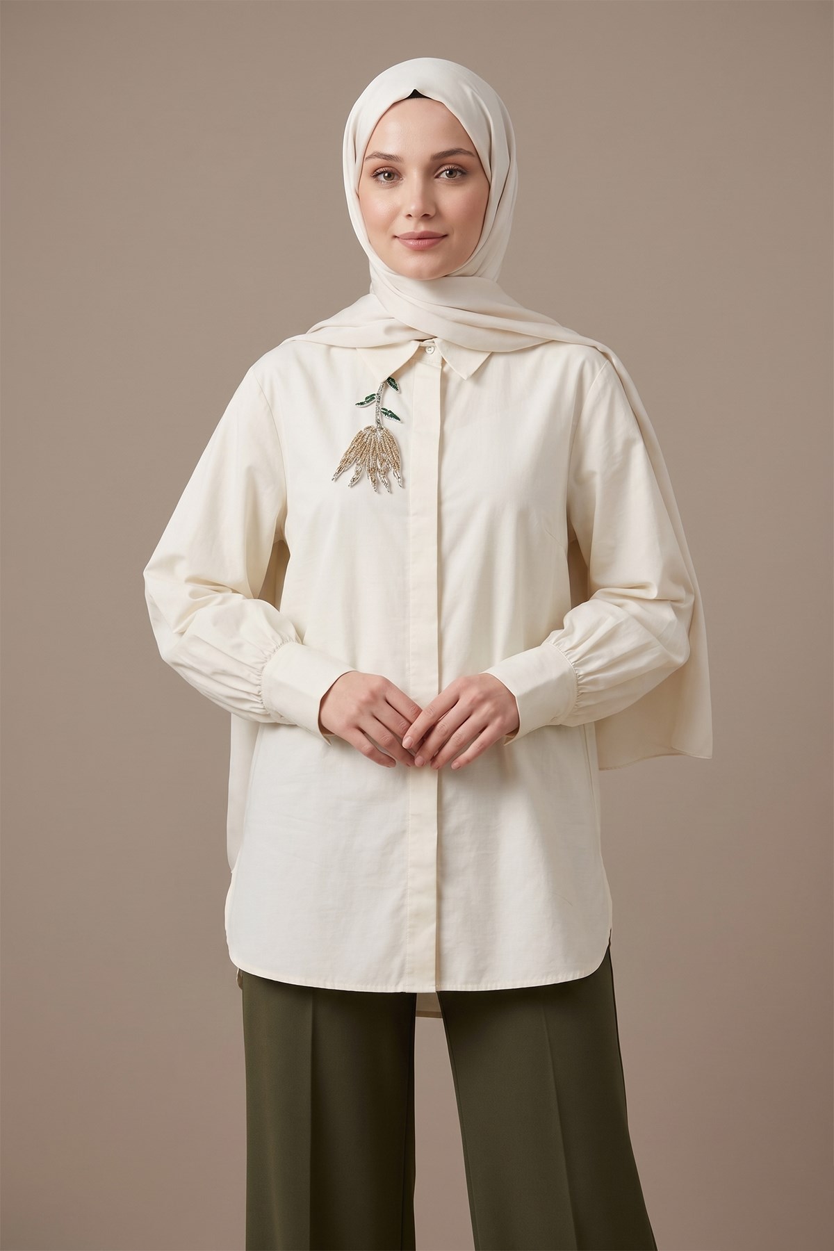 Missemramis Violet Gömlek 5223 Krem