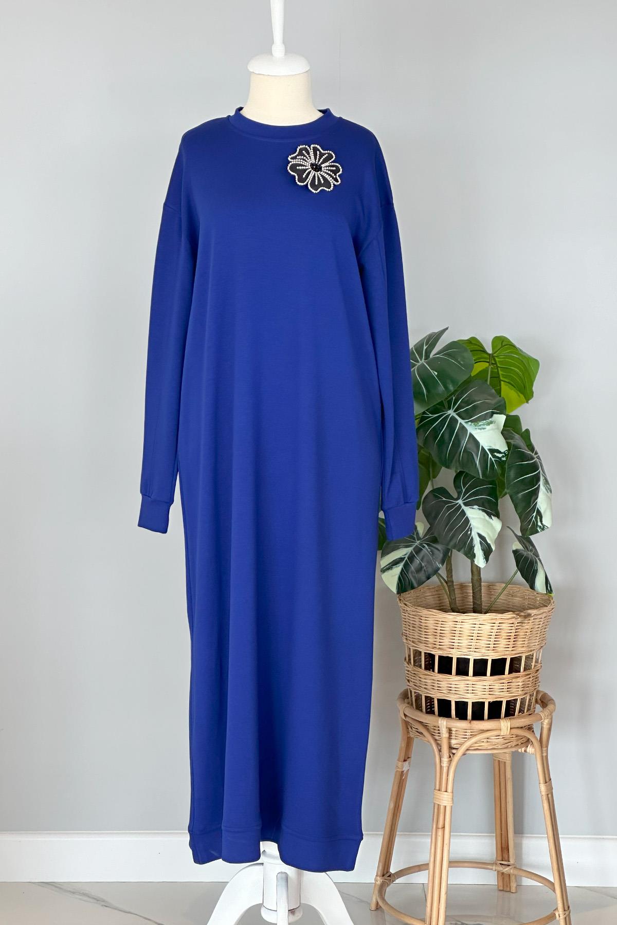 Missemramiss Aksesuarlı Comfort Elbise 4327 Saks