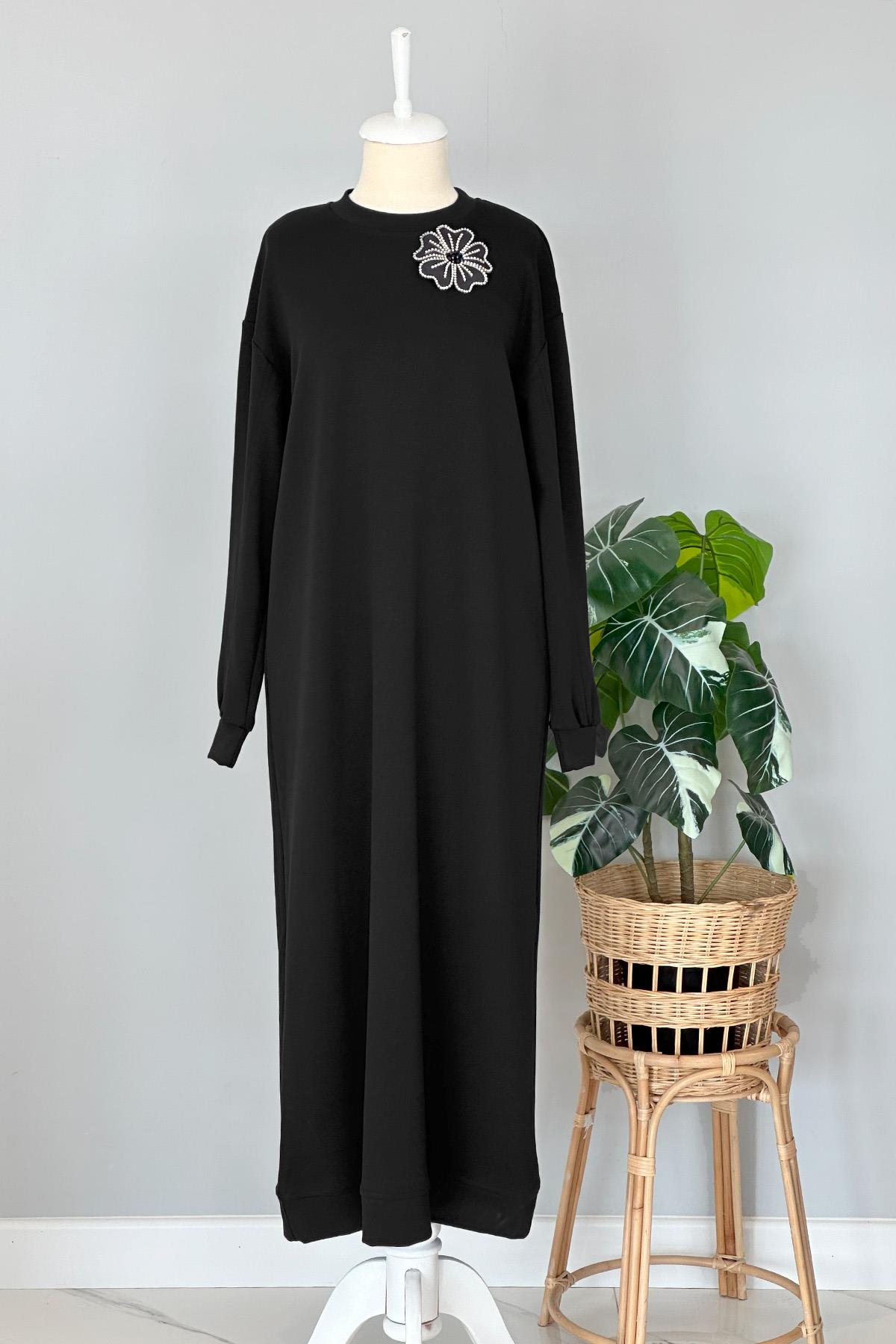 Missemramiss Aksesuarlı Comfort Elbise 4327 Siyah