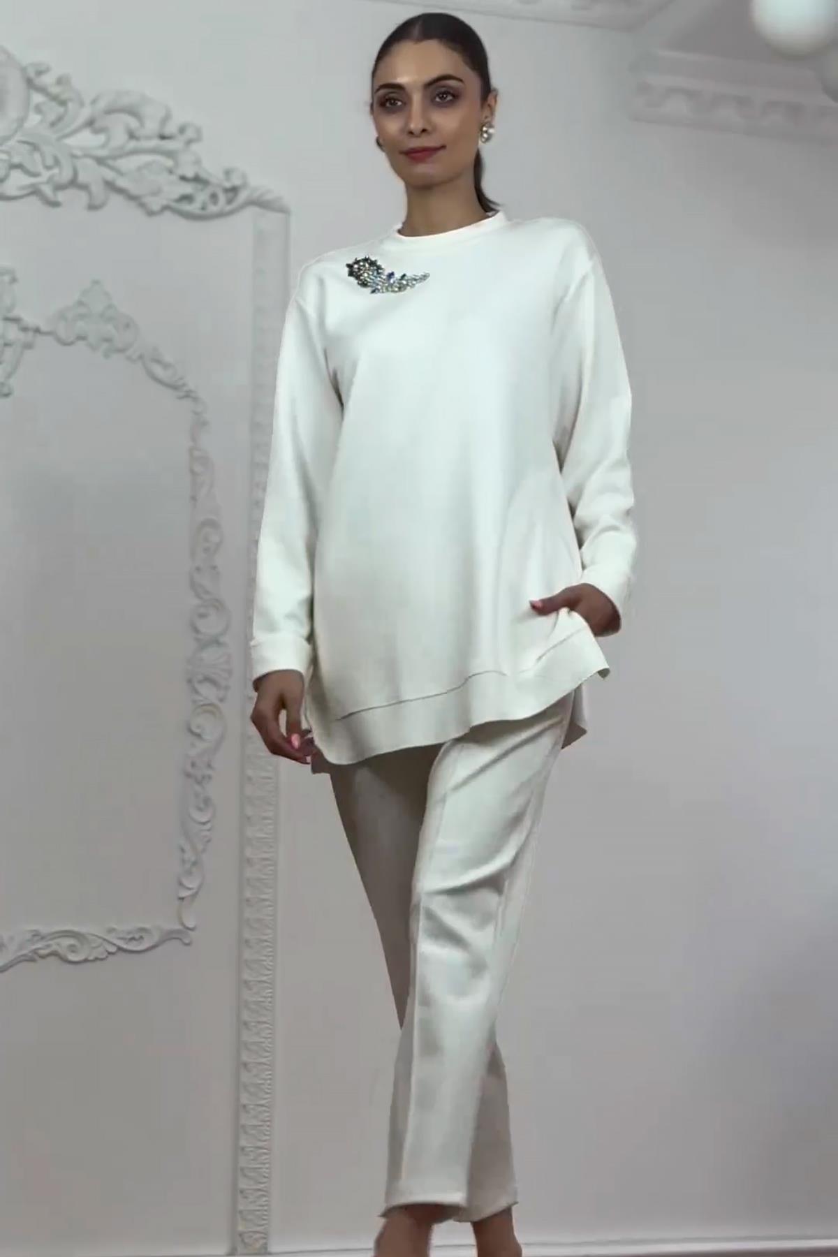 Missemramiss Aksesuarlı Comfort Takım 4481 Ekru