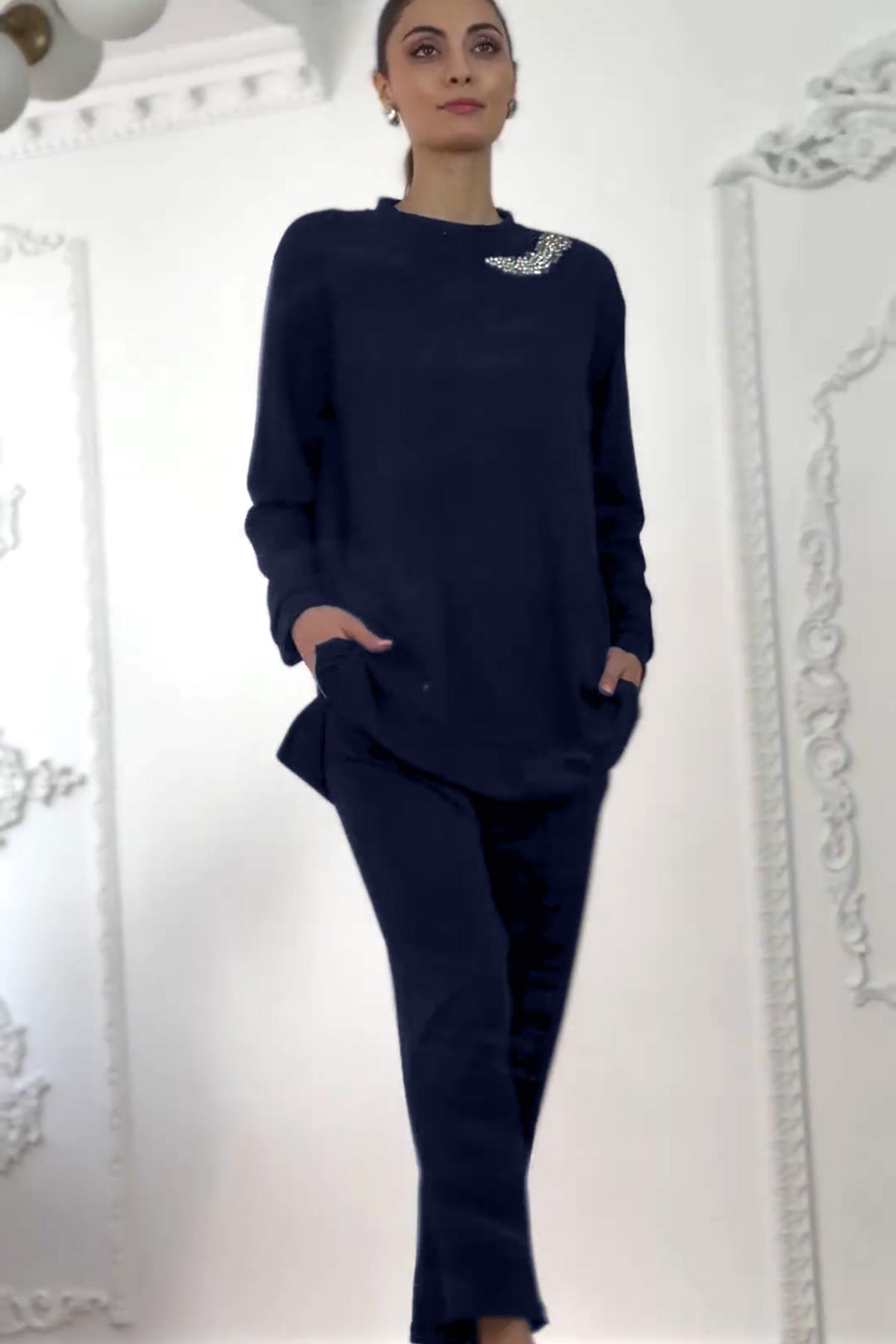 Missemramiss Aksesuarlı Comfort Takım 4481 Lacivert
