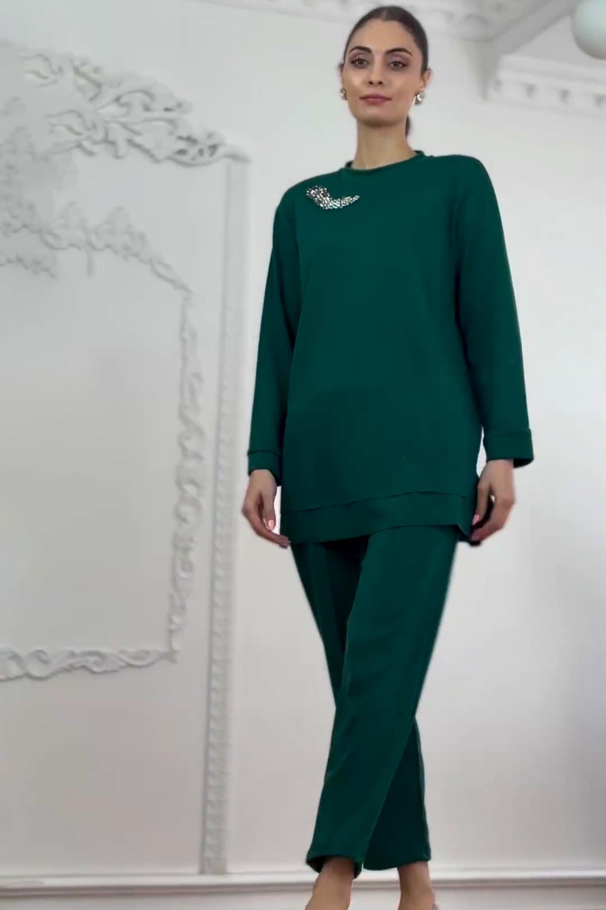 Missemramiss Aksesuarlı Comfort Takım 4481 Zümrüt Yeşili