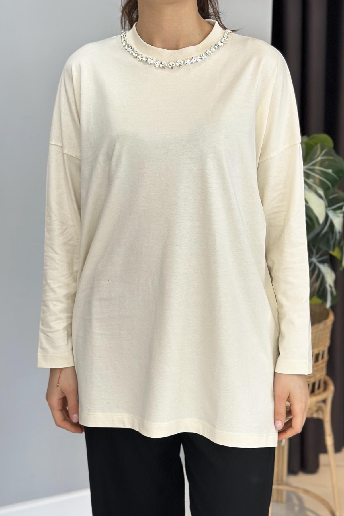 Missemramiss Basic Sweatshirt 4737 Krem