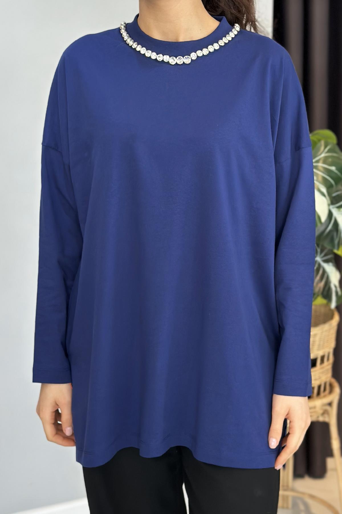 Missemramiss Basic Sweatshirt 4737 Lacivert