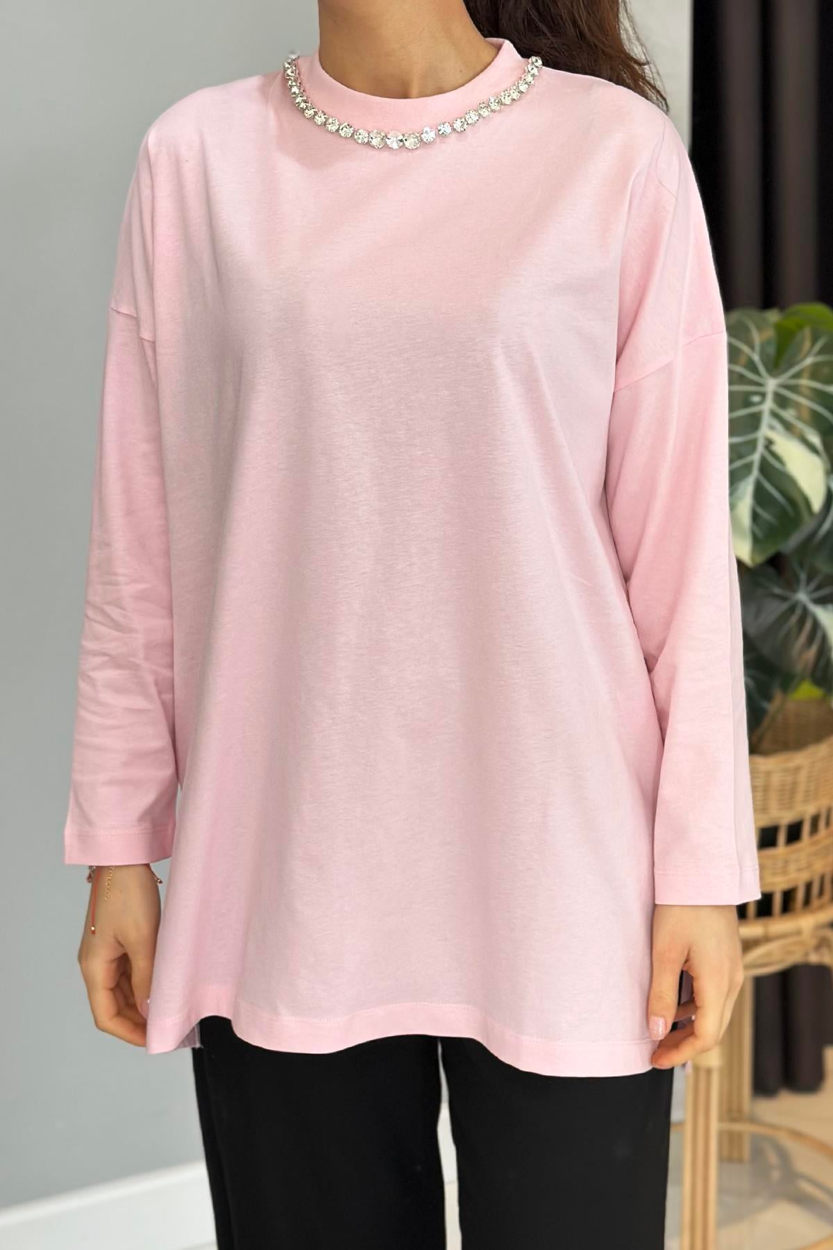 Missemramiss Basic Sweatshirt 4737 Pembe