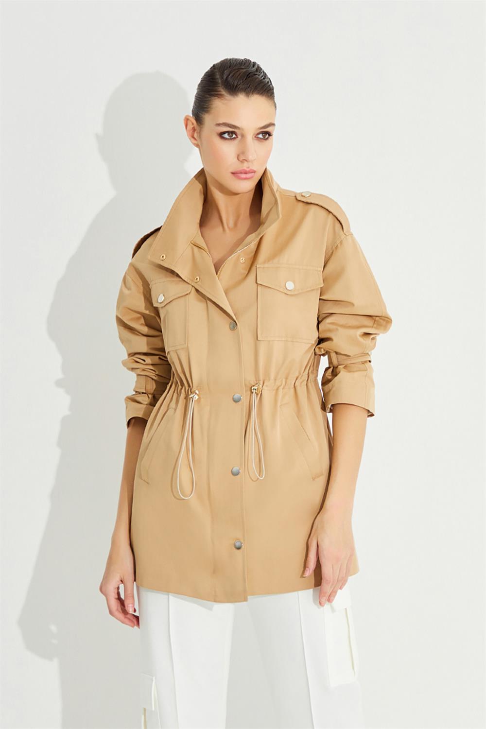 Missemramiss Bel Büzgülü Astarlı Casual Ceket 3776 Camel