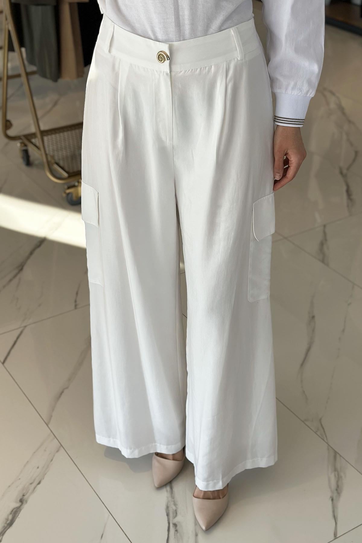 Missemramiss Bel Lastikli Pantolon 4415 Ekru