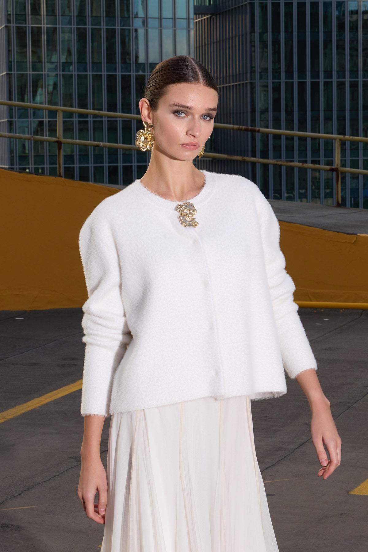 Missemramiss Bellissimo Angora Hırka 4573 Ekru