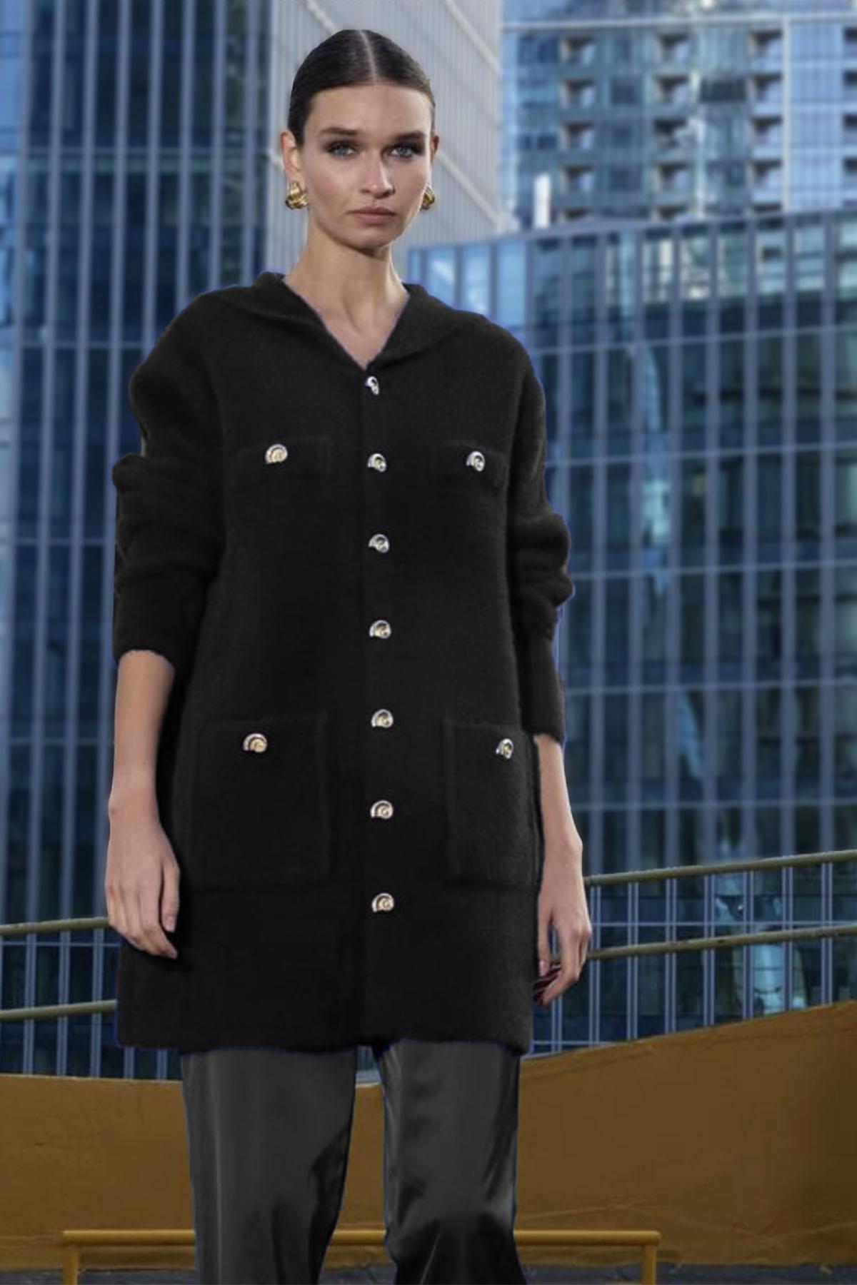 Missemramiss Berretto Angora Ceket Kap 4575 Siyah