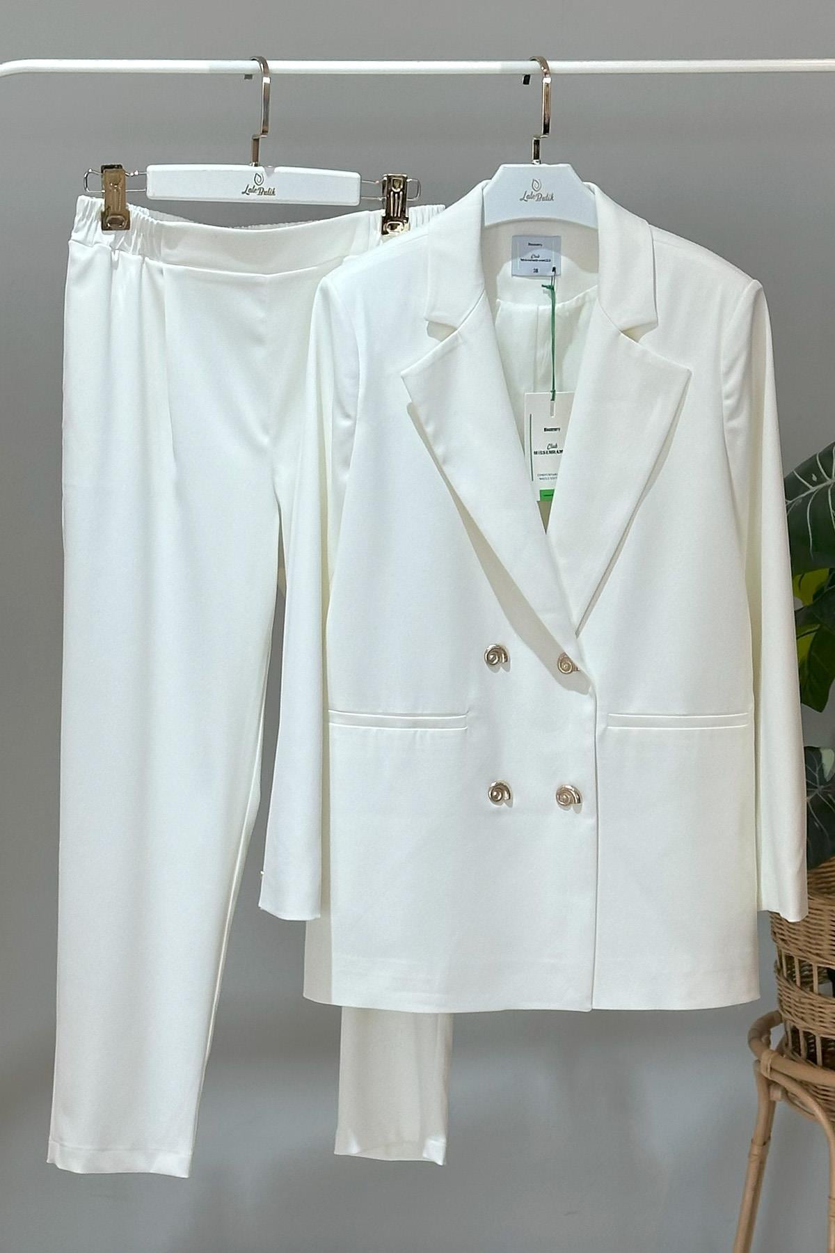 Missemramiss Blazer Takım 4482 Ekru