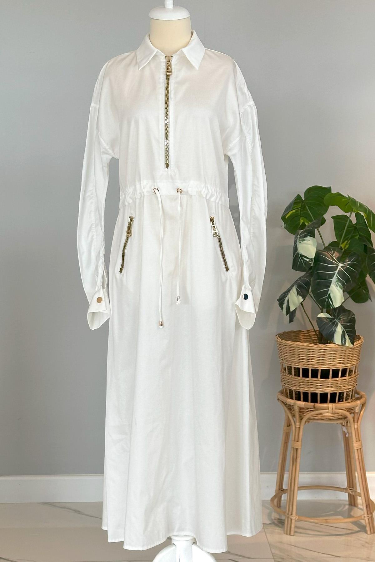 Missemramiss Coton Gömlek Elbise 4331 Ekru