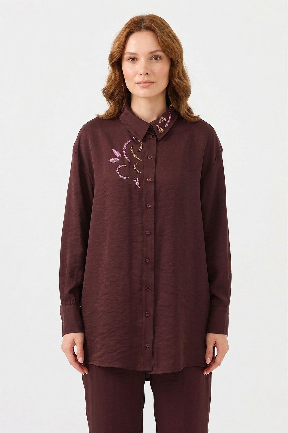 Missemramiss Elegant Flow Gömlek 5251 Bordo