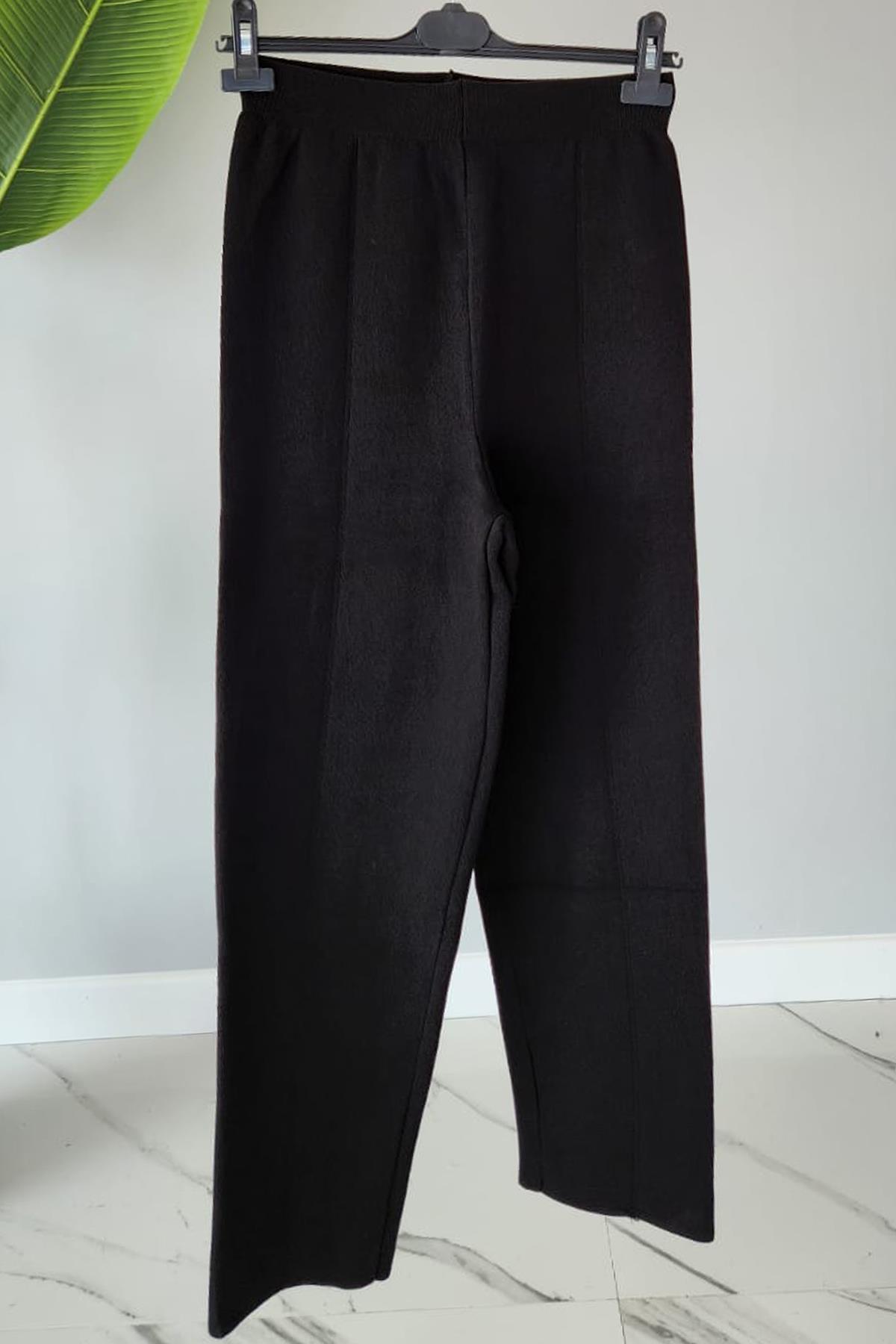 Missemramiss Elegante Pamuklu Triko Pantalon 4159 Siyah