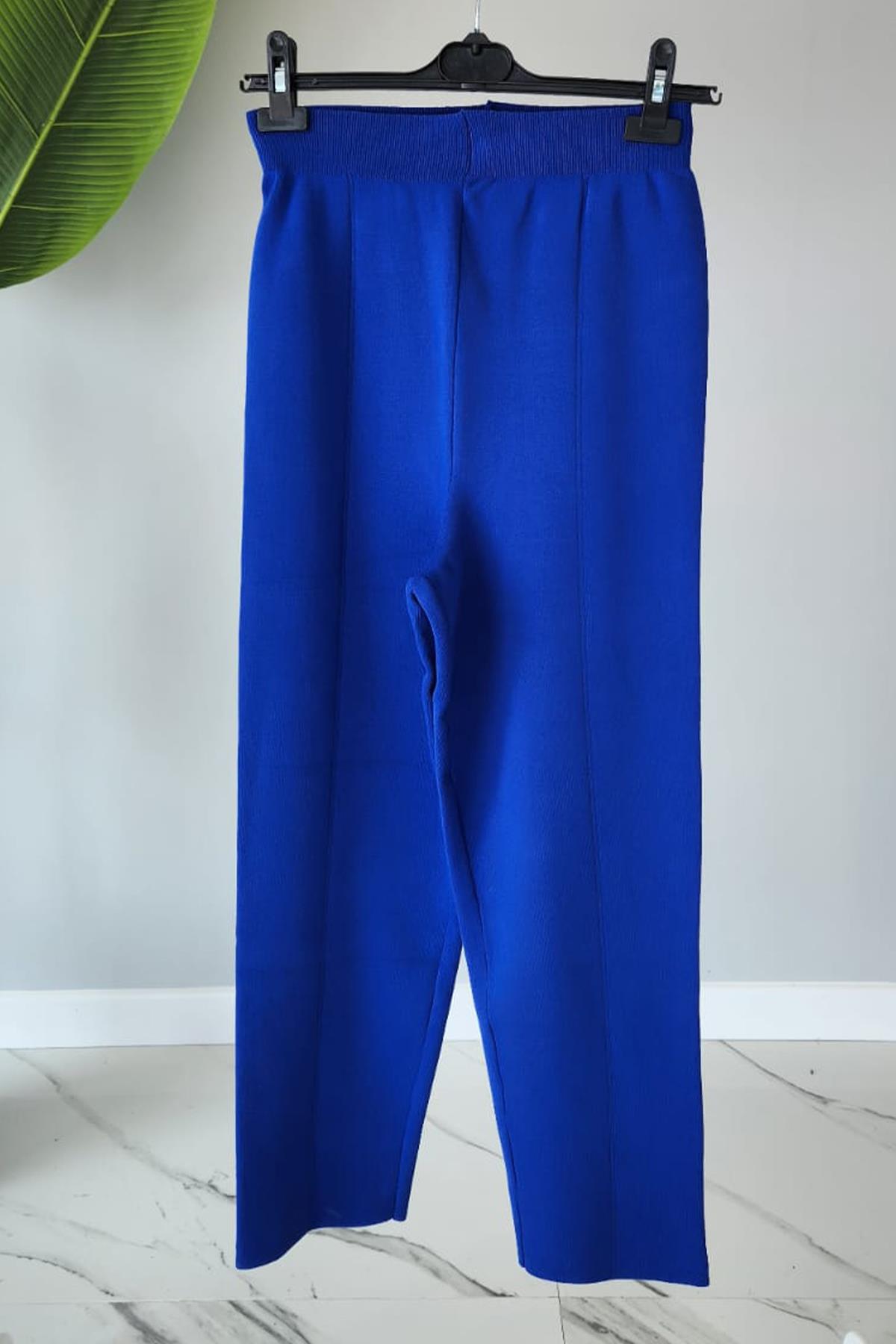 Missemramiss Elegante Pamuklu Triko Pantalon 4159 Saks