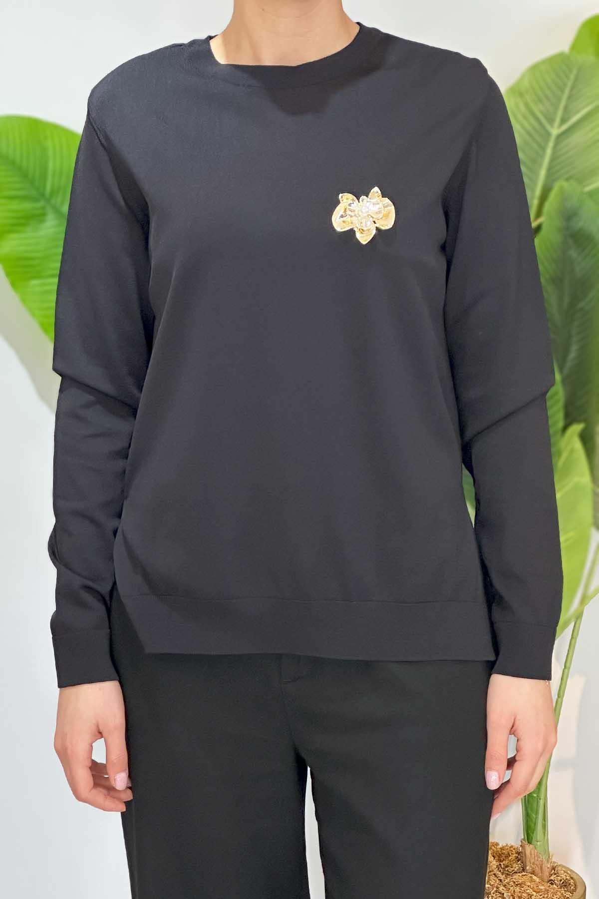 Missemramiss Elegante Triko Bluz 4711 Siyah