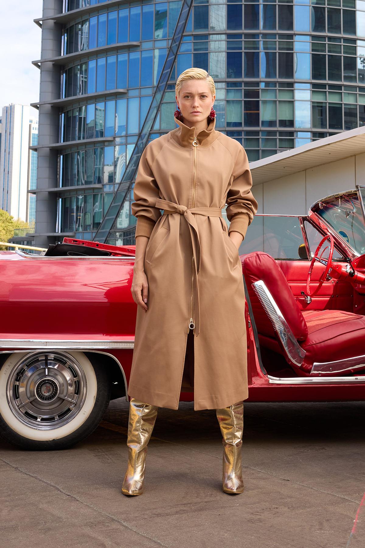 Missemramiss Fermuarlı Comfort Trençkot 4552 Camel