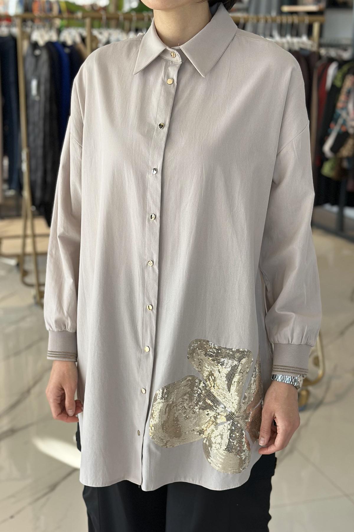 Missemramiss Fiore Gömlek Tunik 4608 Bej