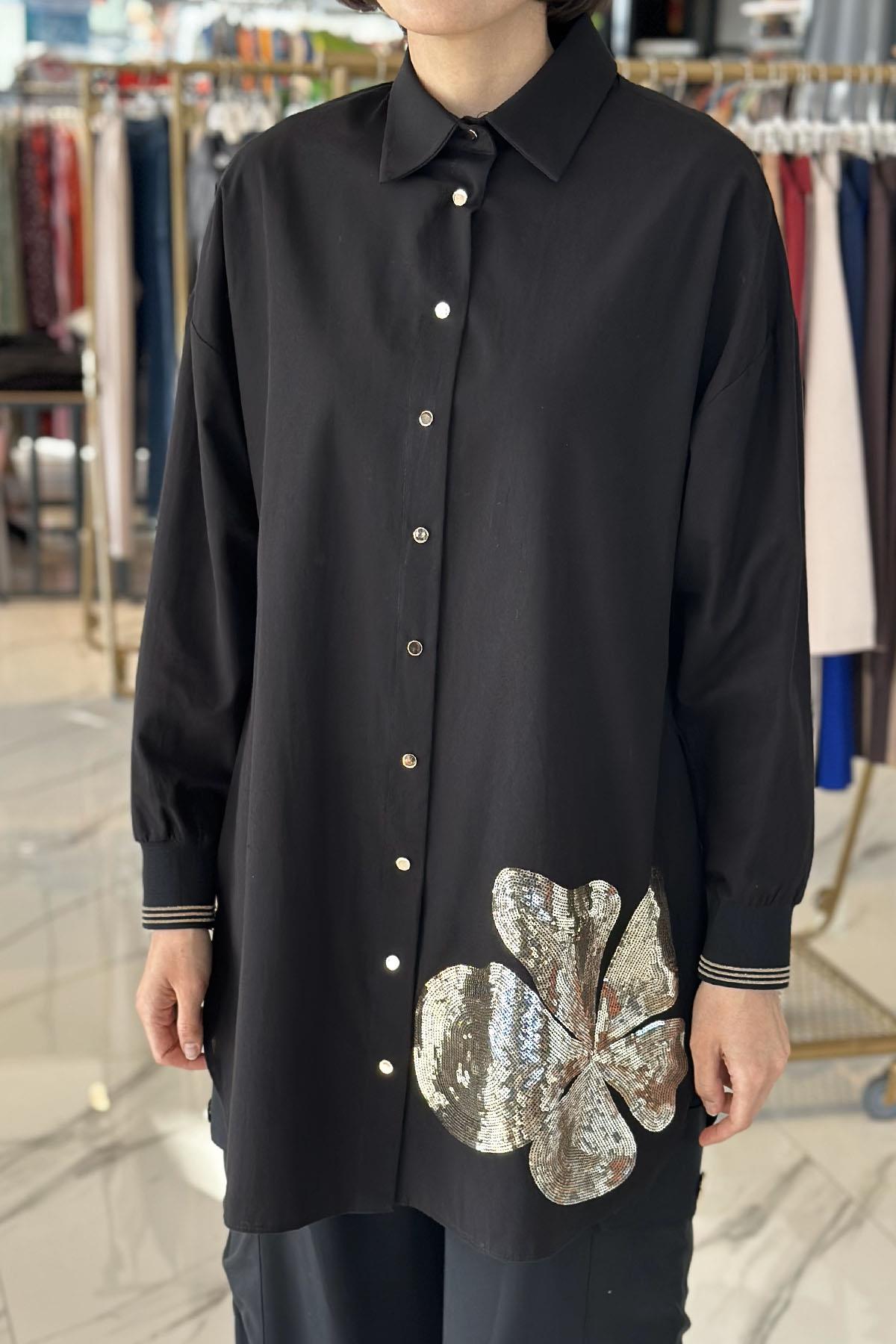 Missemramiss Fiore Gömlek Tunik 4608 Siyah