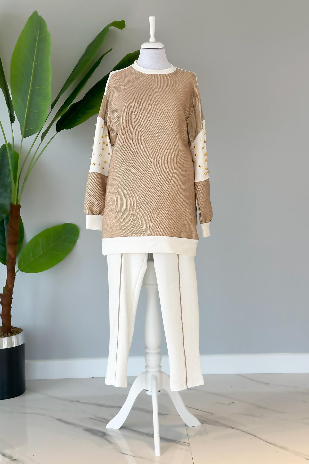 Missemramiss Gold Detaylı Pantolonlu Takım 4193