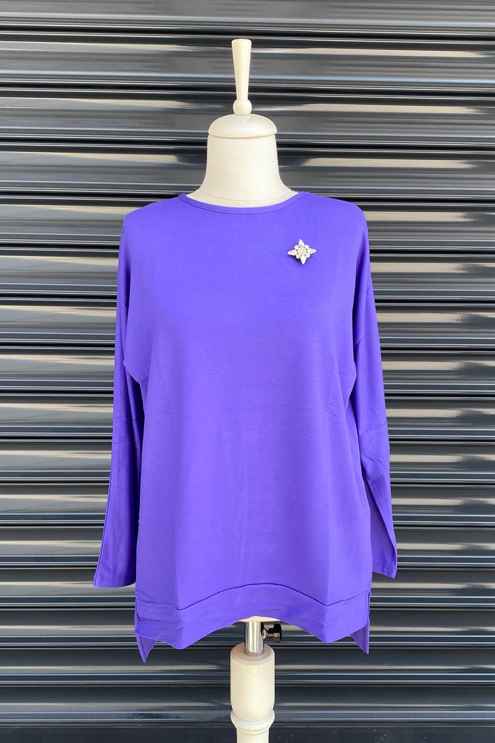 Missemramiss İpek Pamuk Bluz 3425 Mor