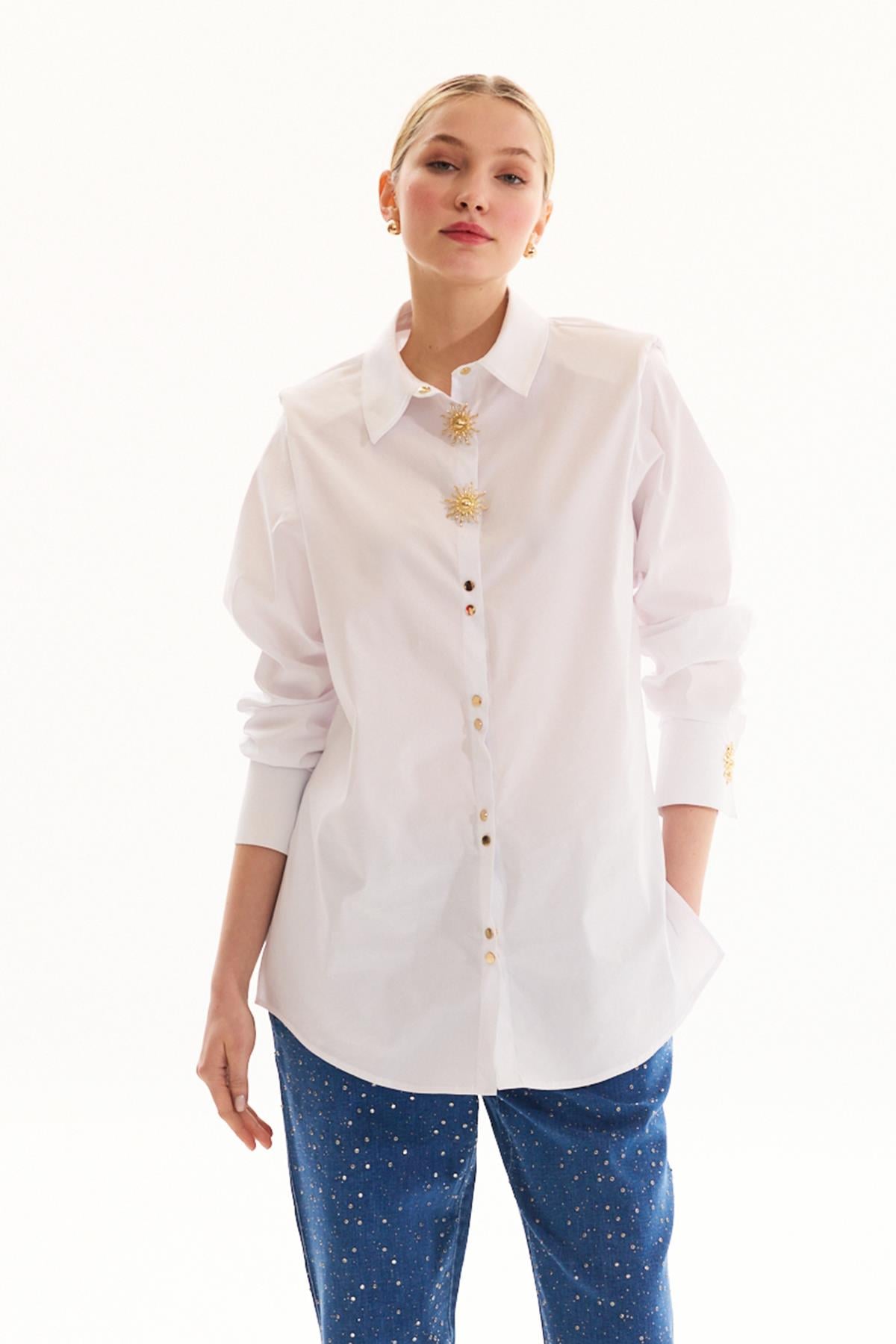 Missemramiss Line Stile Gömlek Tunik 4811 Beyaz