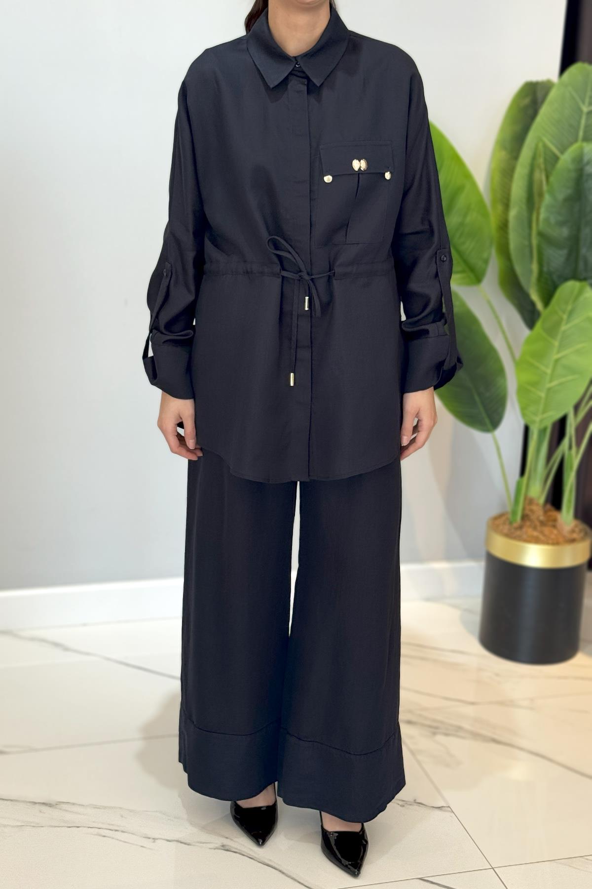 Missemramiss Linen Keten Takımn 4789 Lacivert
