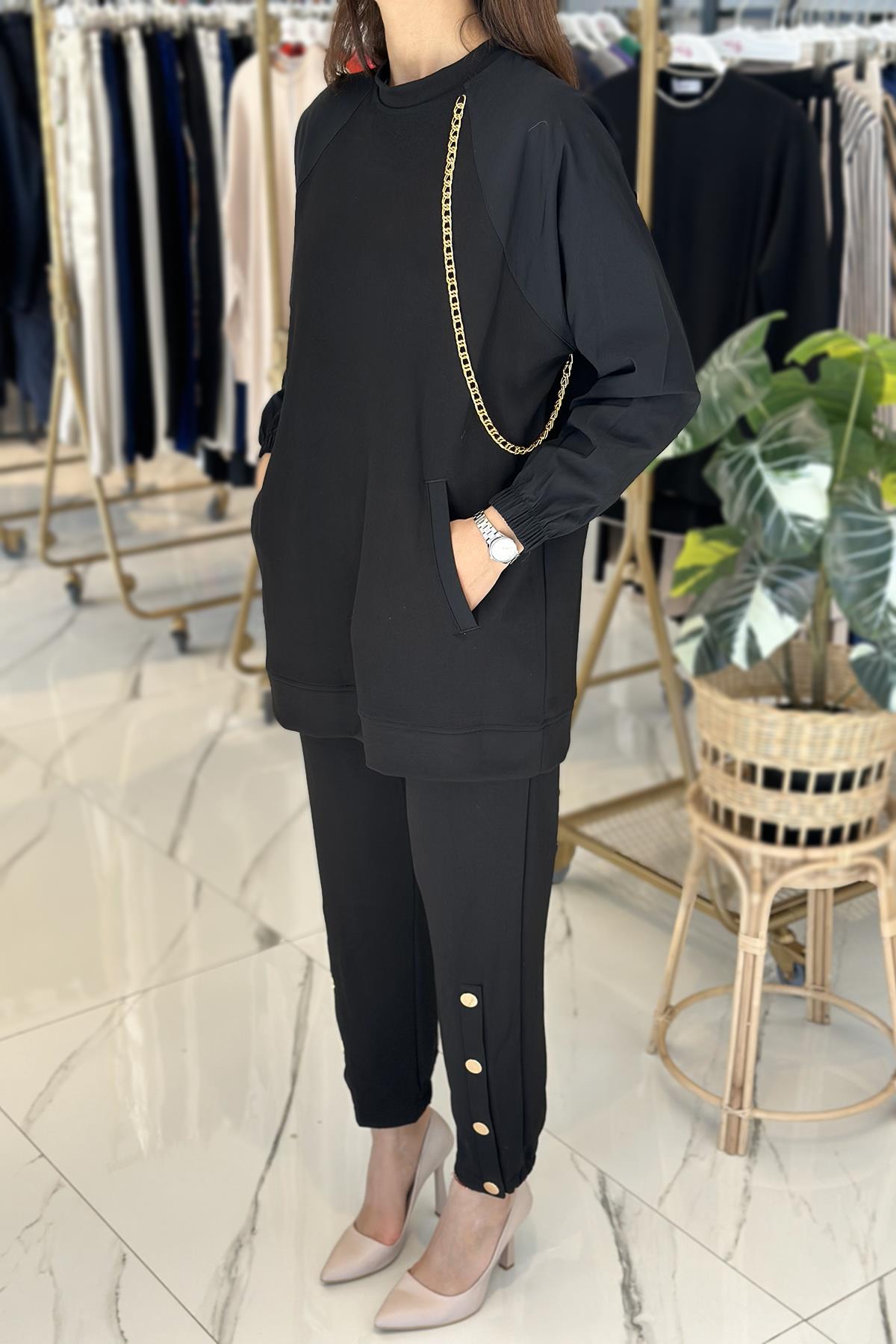 Missemramiss Ön Cepli Garnili Comfort Takım 4630 Siyah