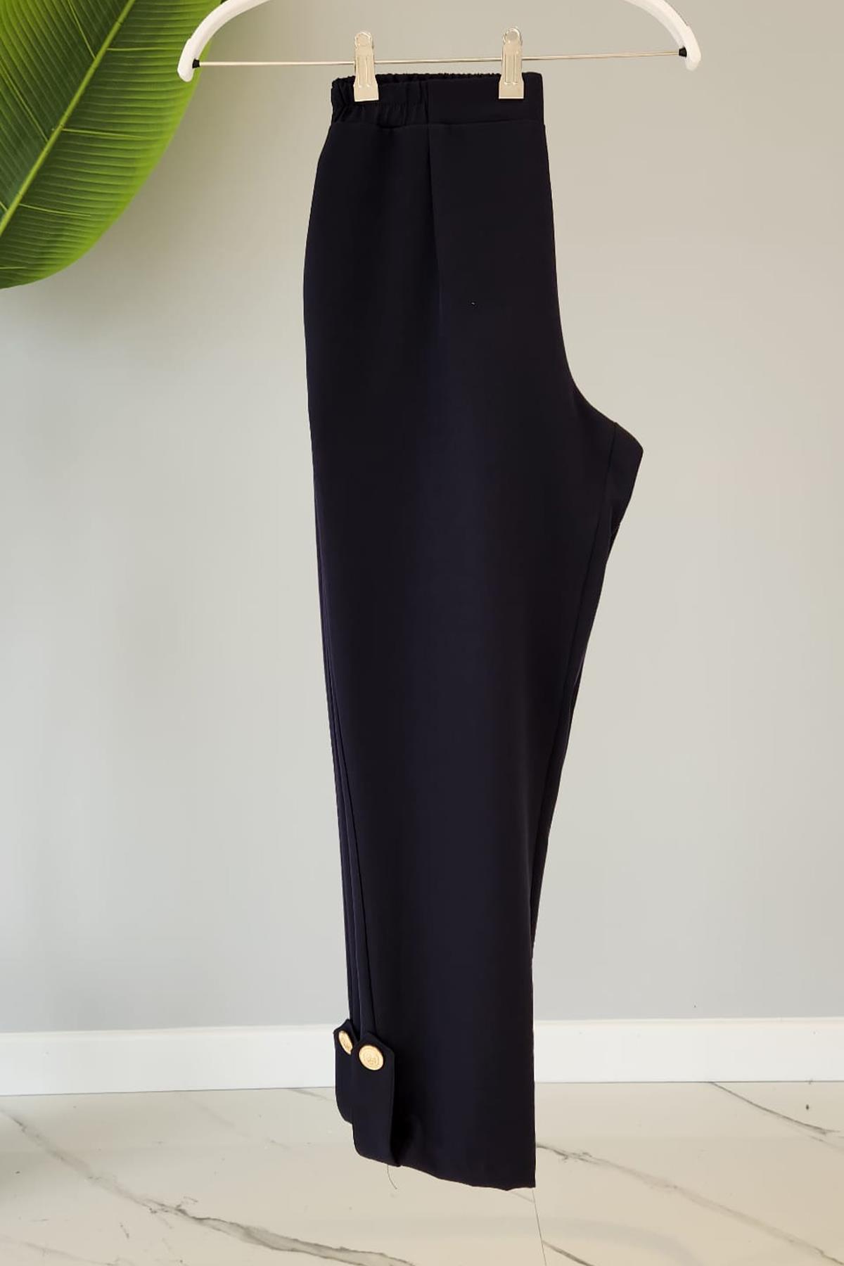 Missemramiss Paça Bant Detay Havuç Pantalon 4157 Lacivert