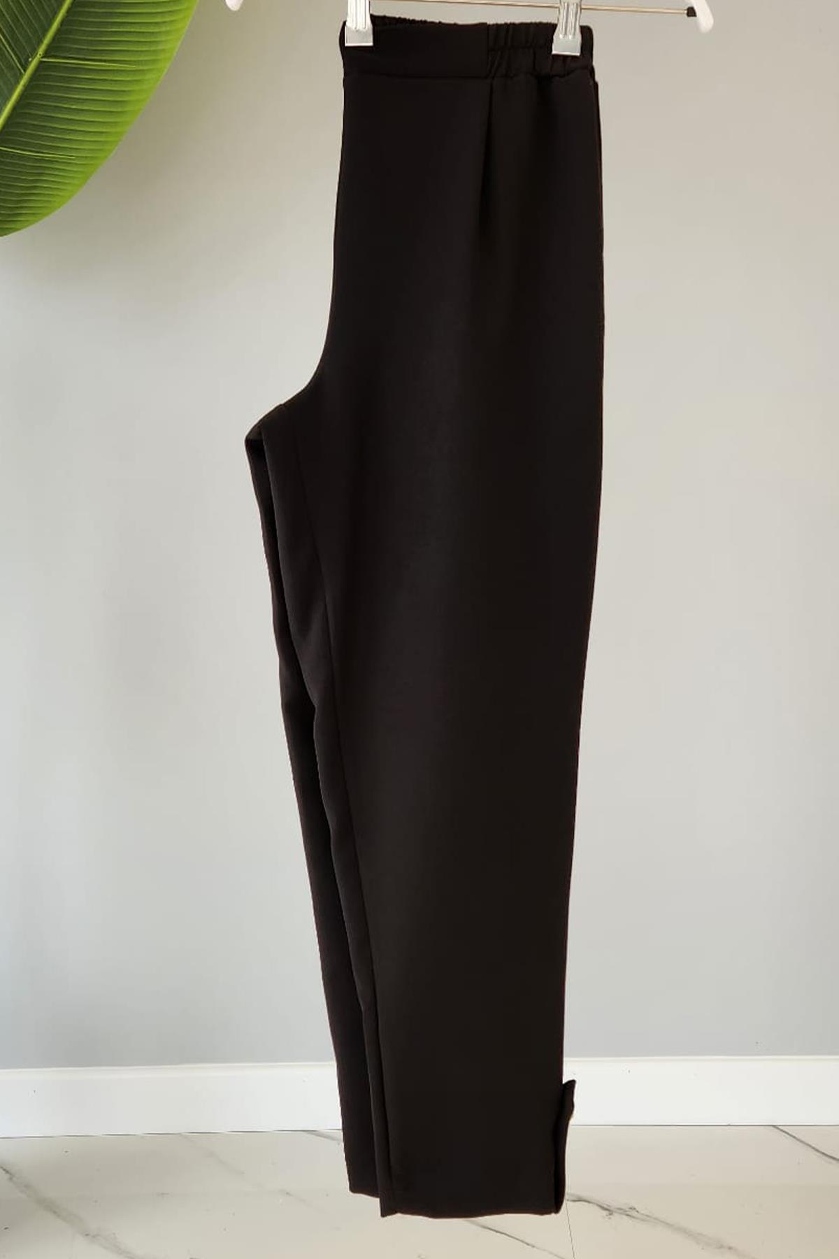 Missemramiss Paça Bant Detay Havuç Pantalon 4157 Siyah
