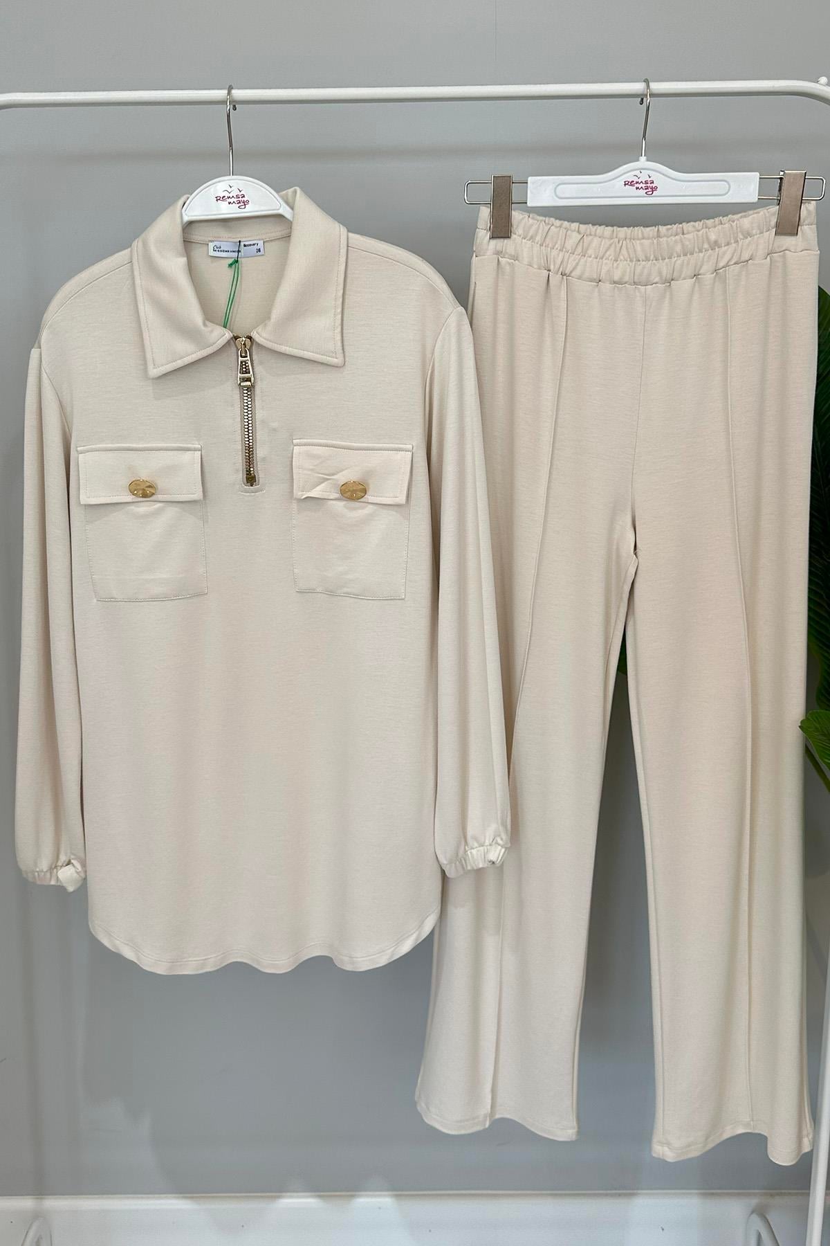 Missemramiss Pantolonlu Takım 4473 Bej