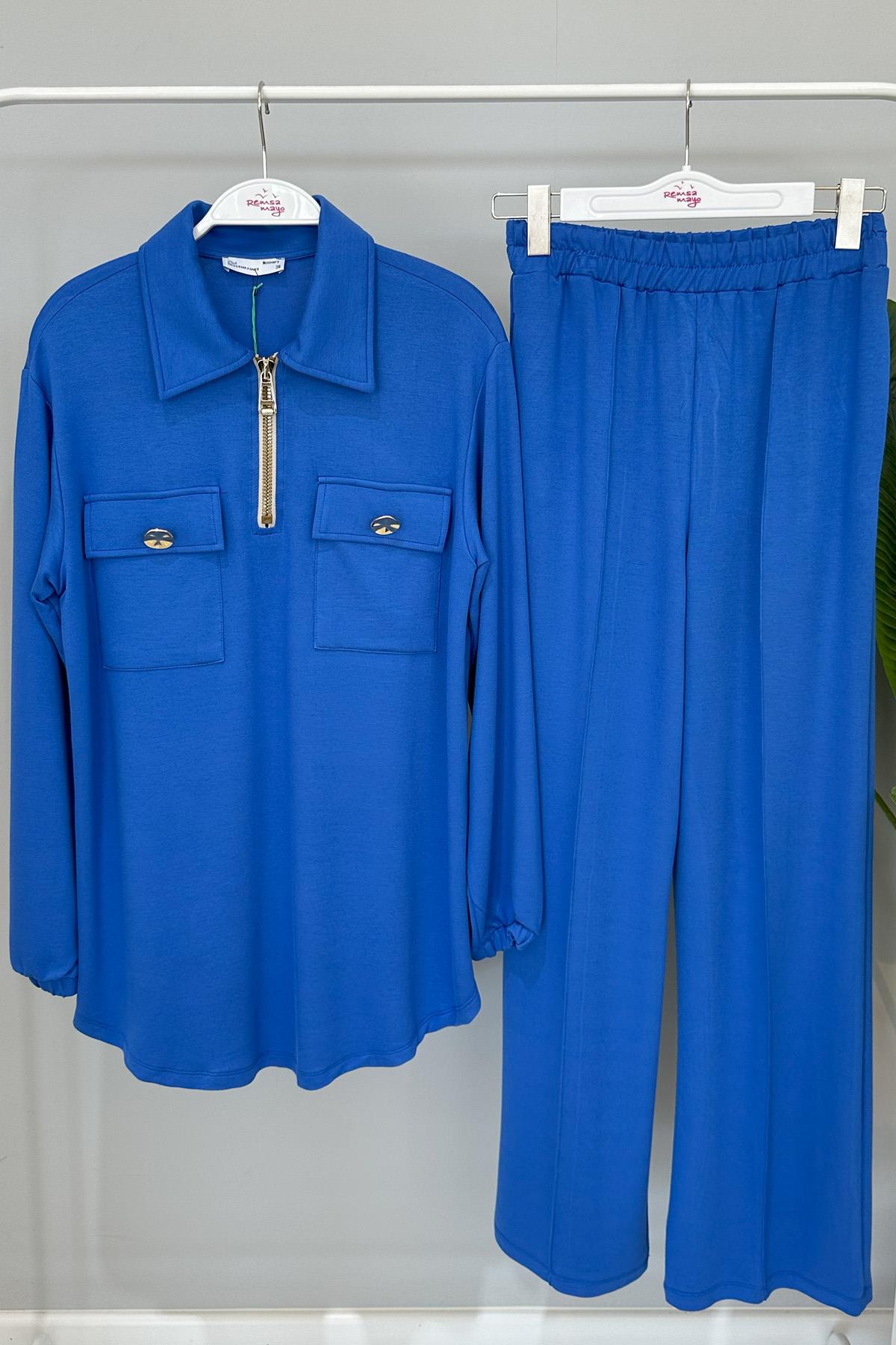 Missemramiss Pantolonlu Takım 4473 Saks