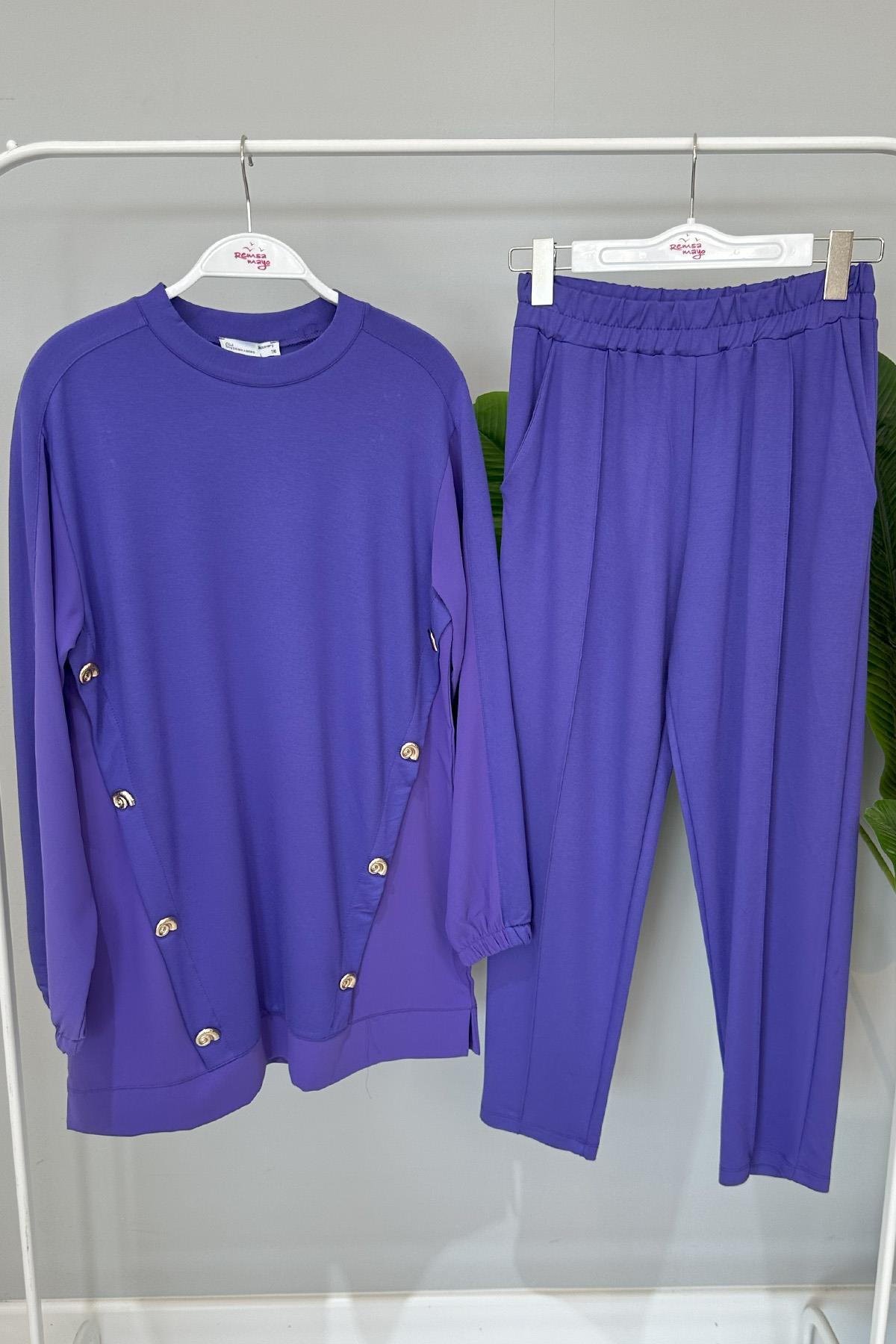 Missemramiss Pantolonlu Takım 4474 Mor
