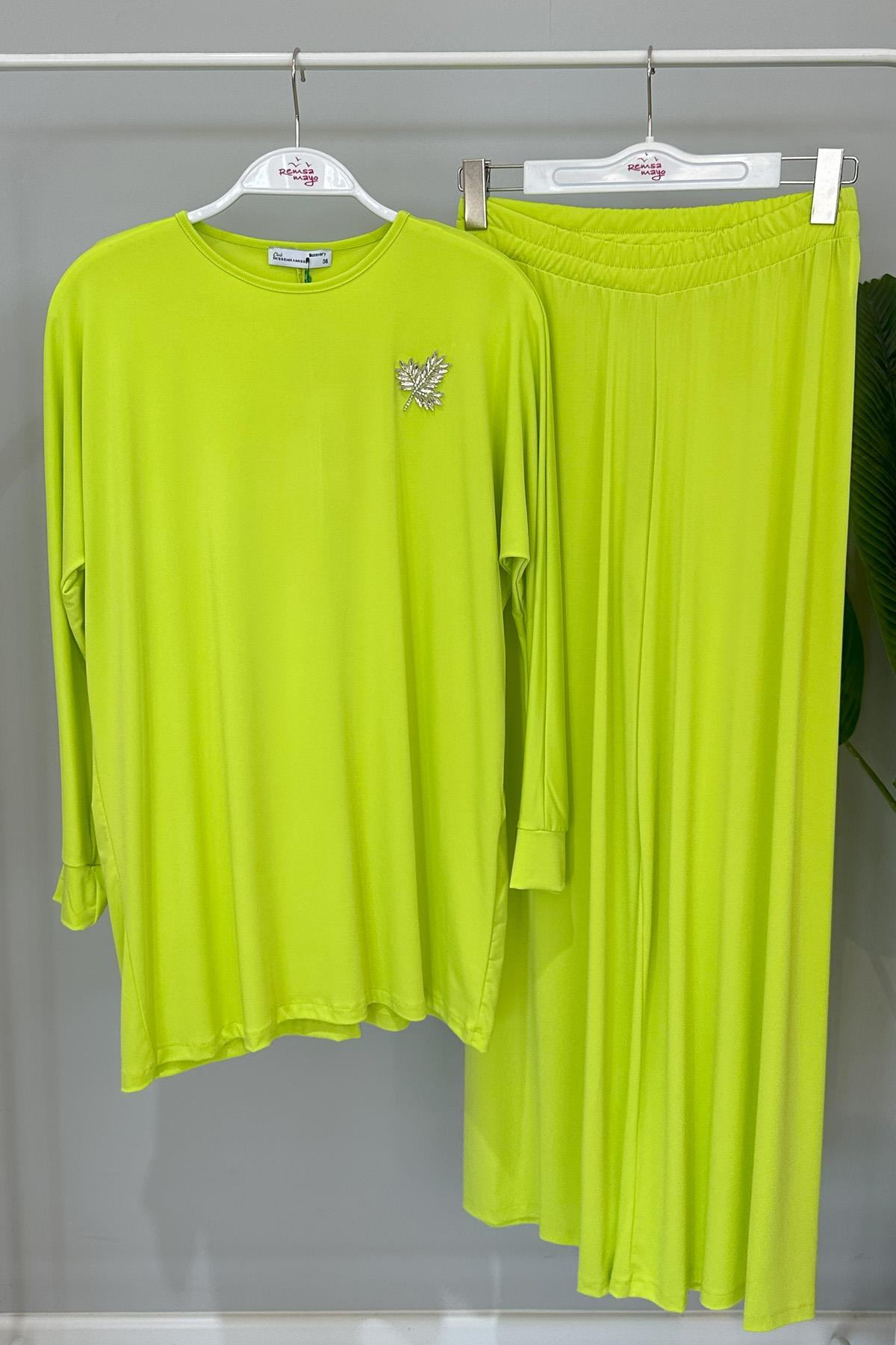 Missemramiss Pantolonlu Takım 4476 Neon Sarı