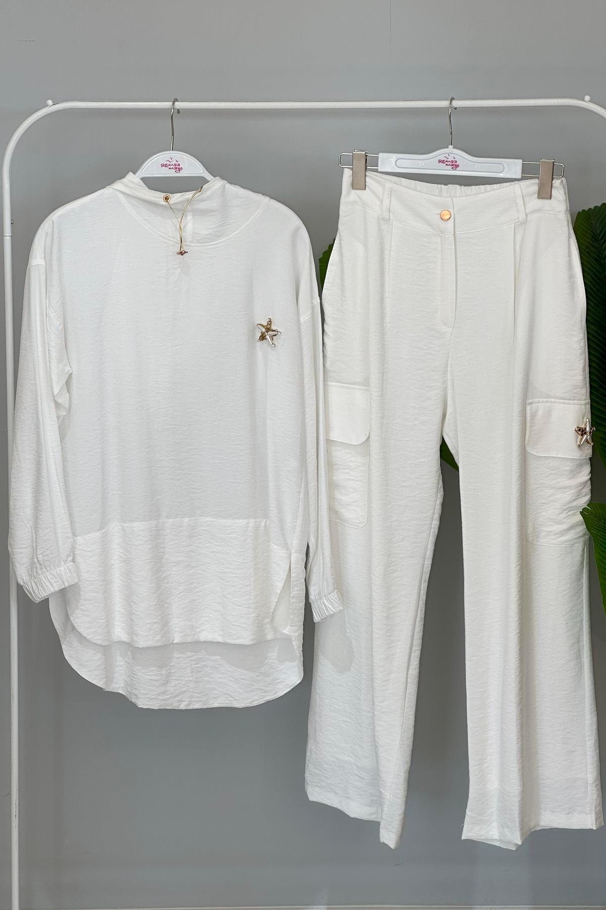 Missemramiss Pantolonlu Takım 4485 Ekru