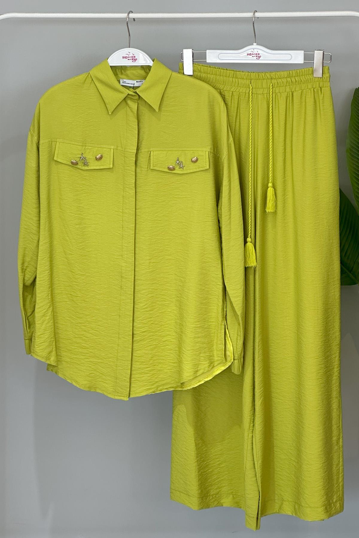 Missemramiss Pantolonlu Takım 4488 Asit Sarı