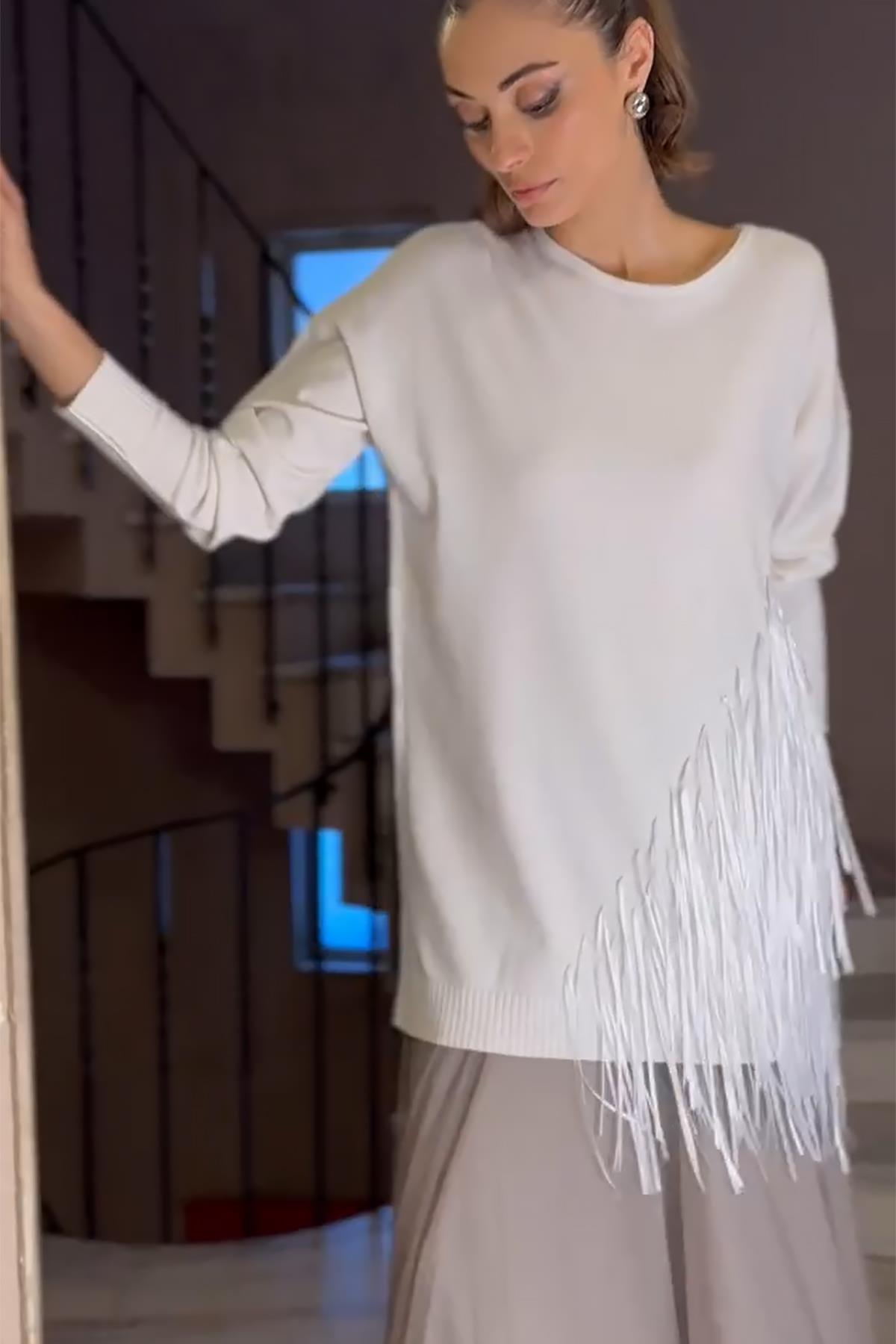 Missemramiss Rope Basic Triko Kazak 4585 Ekru