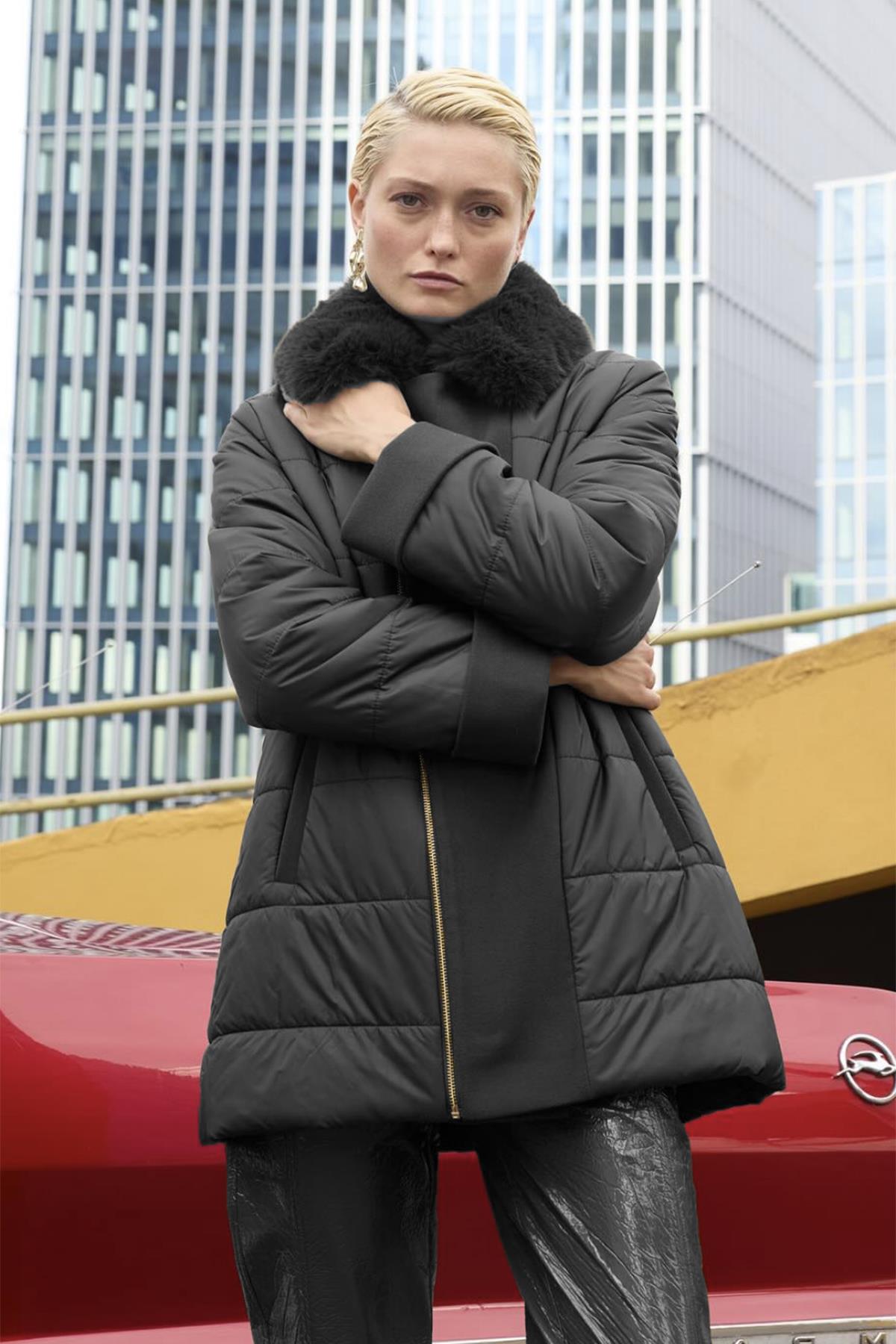 Missemramiss Speciale Biker Şişme Mont 4557 Siyah