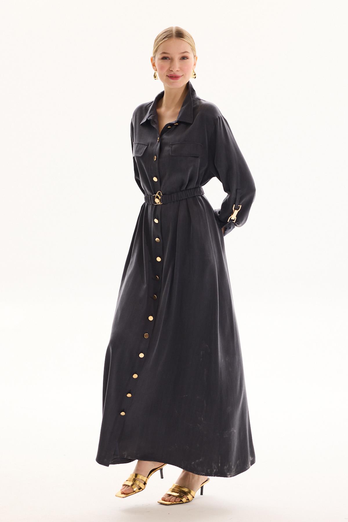 Missemramiss Speciale Seta Elbise 4819 Antrasit